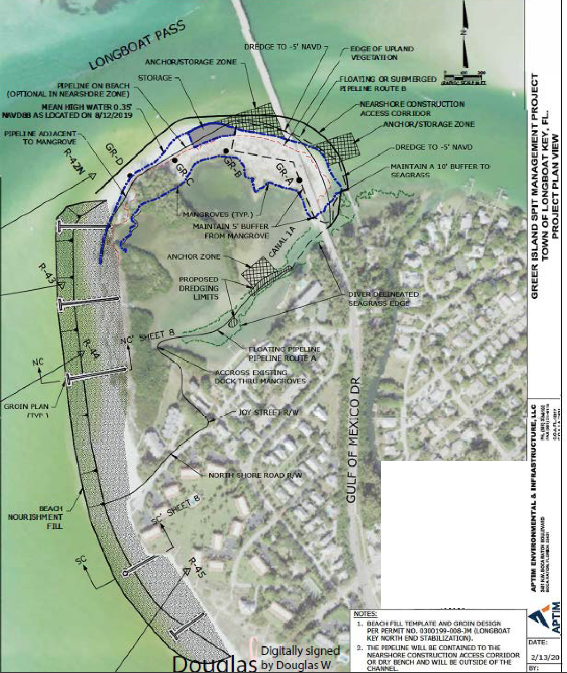 A map outlines the town of Longboat Key's plans for Greer Island spit management.