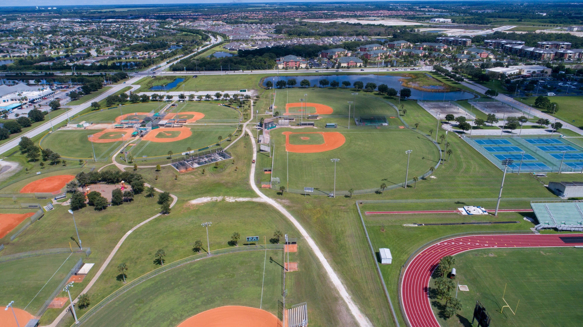 This image of Lakewood Ranch High School was taken by a Manatee County drone while it was documenting irrigation infrastructure. (Courtesy of Manatee County)