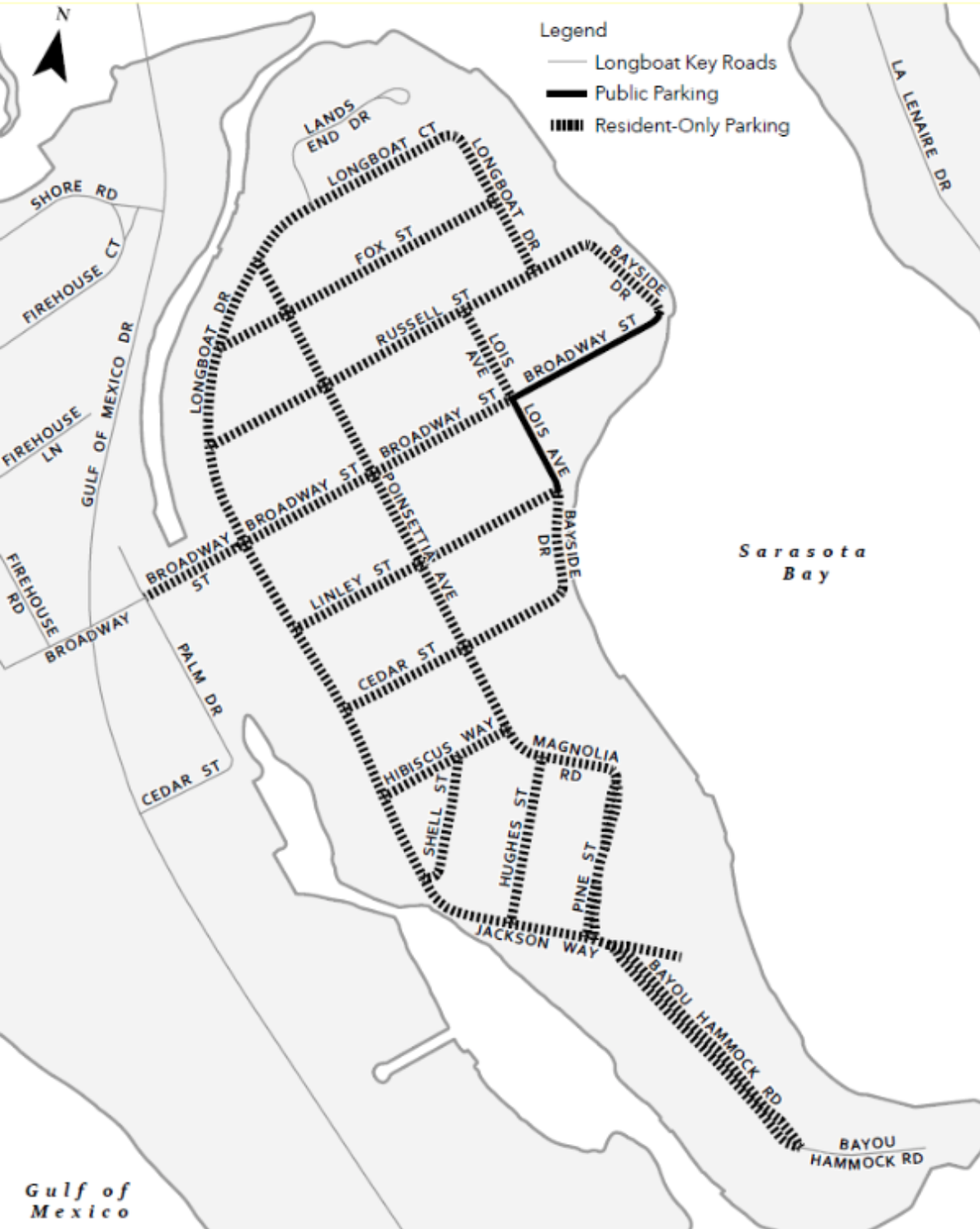 A map of the proposed resident-permit parking program for the Longbeach Village neighborhood.