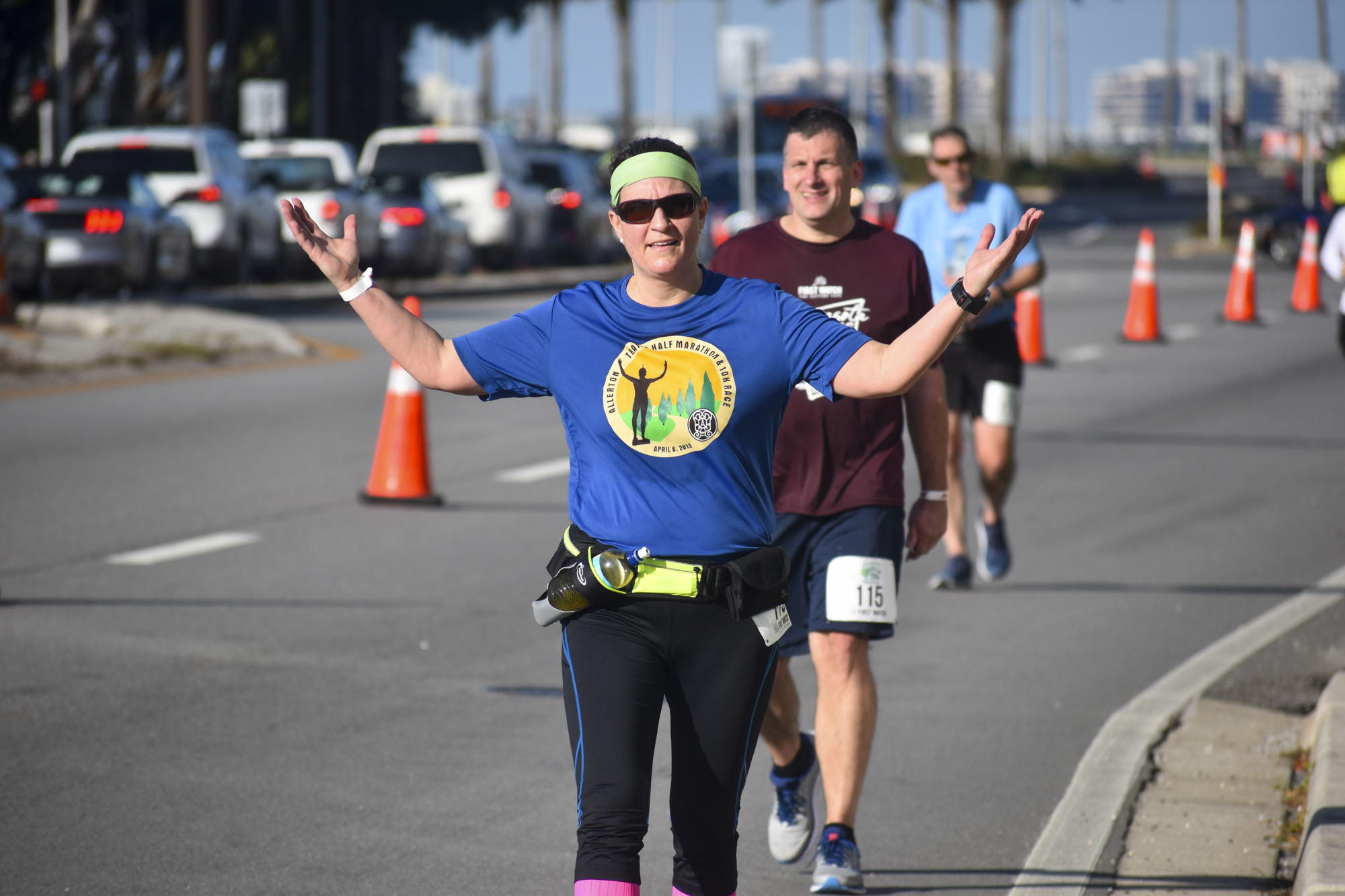 Feb. 6: Jenna Maierholfer nears the finish of the Sarasota Music Half Marathon and Rockin' 10K.