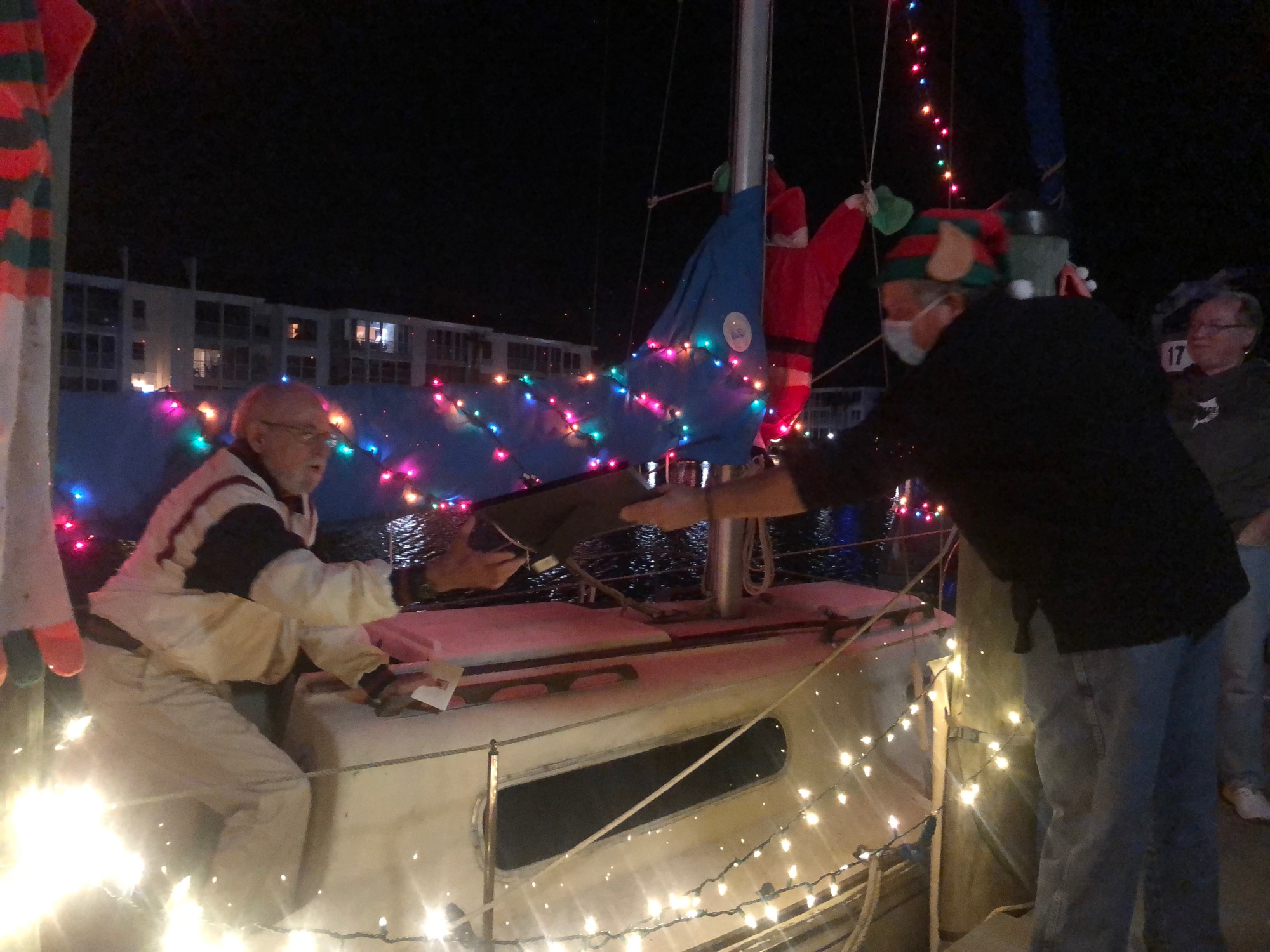 Residents of the Longboat Harbour Condominium complex held a contest to see which dock had the best holiday lights setup.