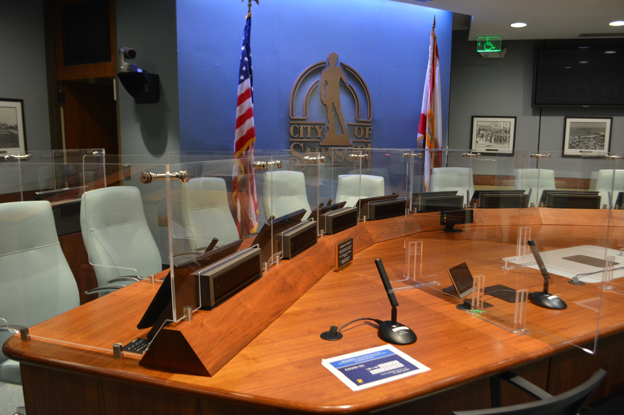 The city has installed plexiglass dividers at the commission table, but a majority of the Planning Board felt the COVID-19 safety measures at City Hall were not strong enough to justify lengthy in-person meetings. File photo.