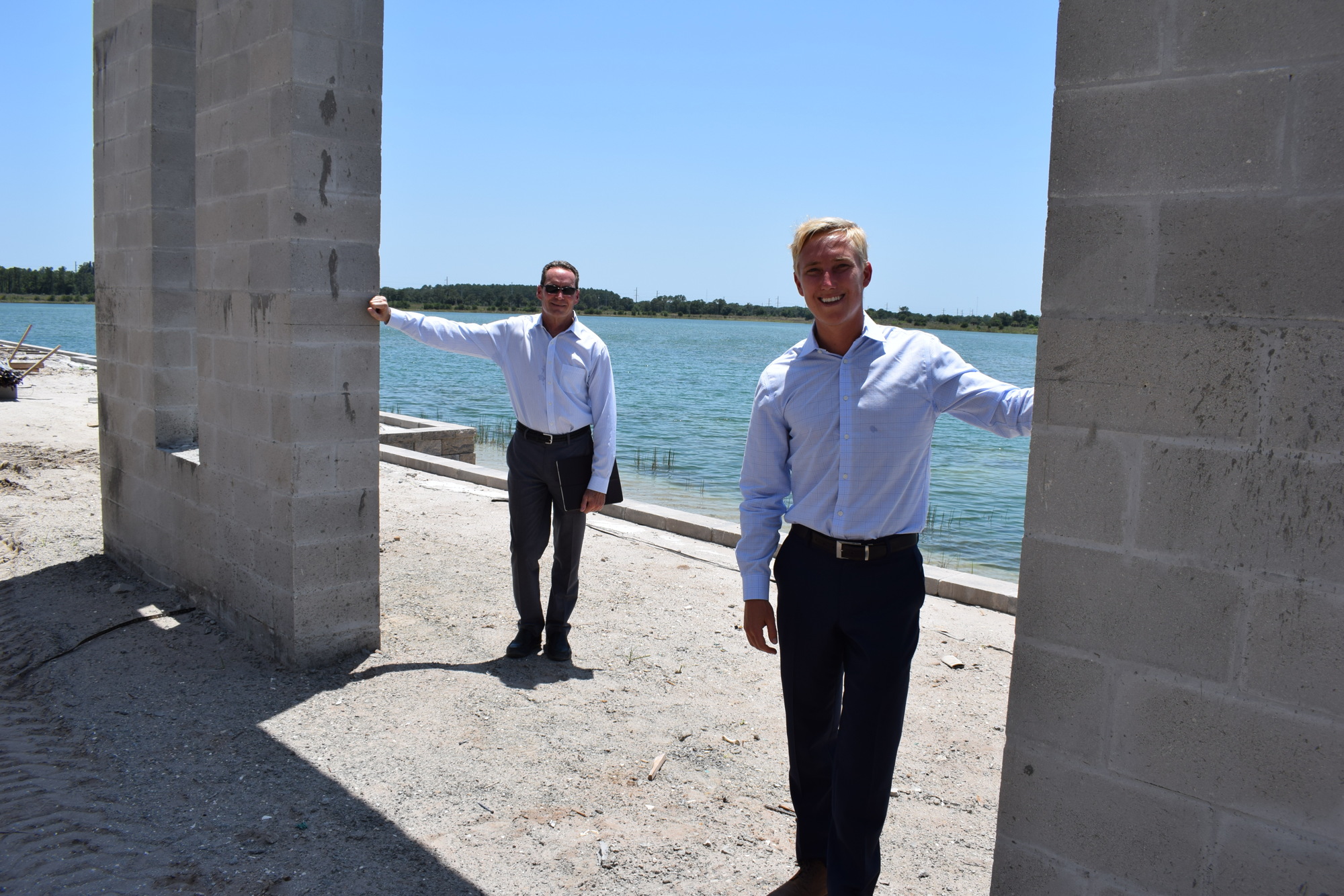 Kirk Boylston and Tom Johnson of Lakewood Ranch Commercial are excited to get things rolling at Waterside Place in May of 2021, although a grand opening might not take place until late in the year.