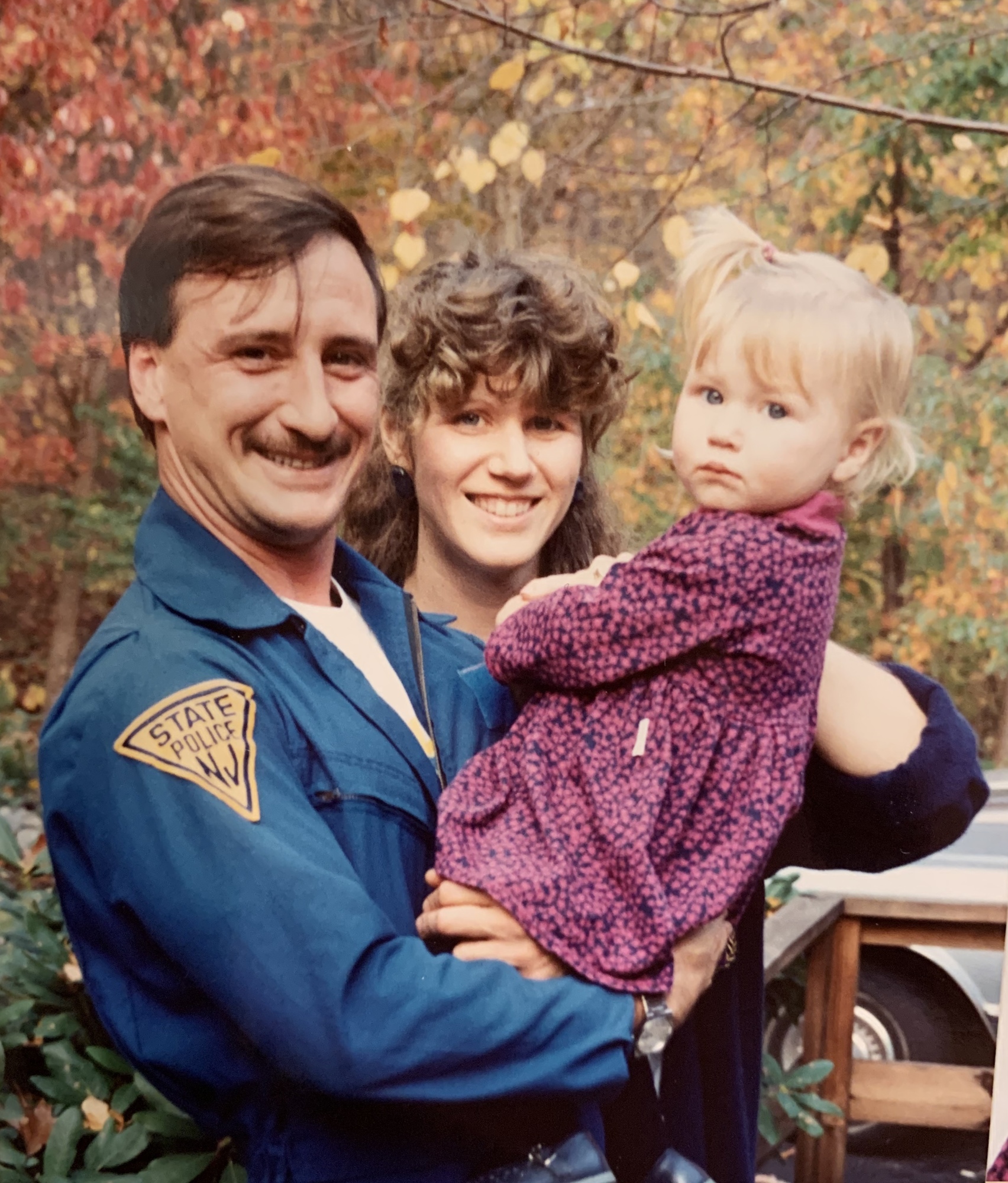 Jerry Tomasso, Sue Tomasso and Allison Tomasso pose for a 1995 photo in New Jersey, where he worked as a state trooper. (Courtesy of David Tomasso)