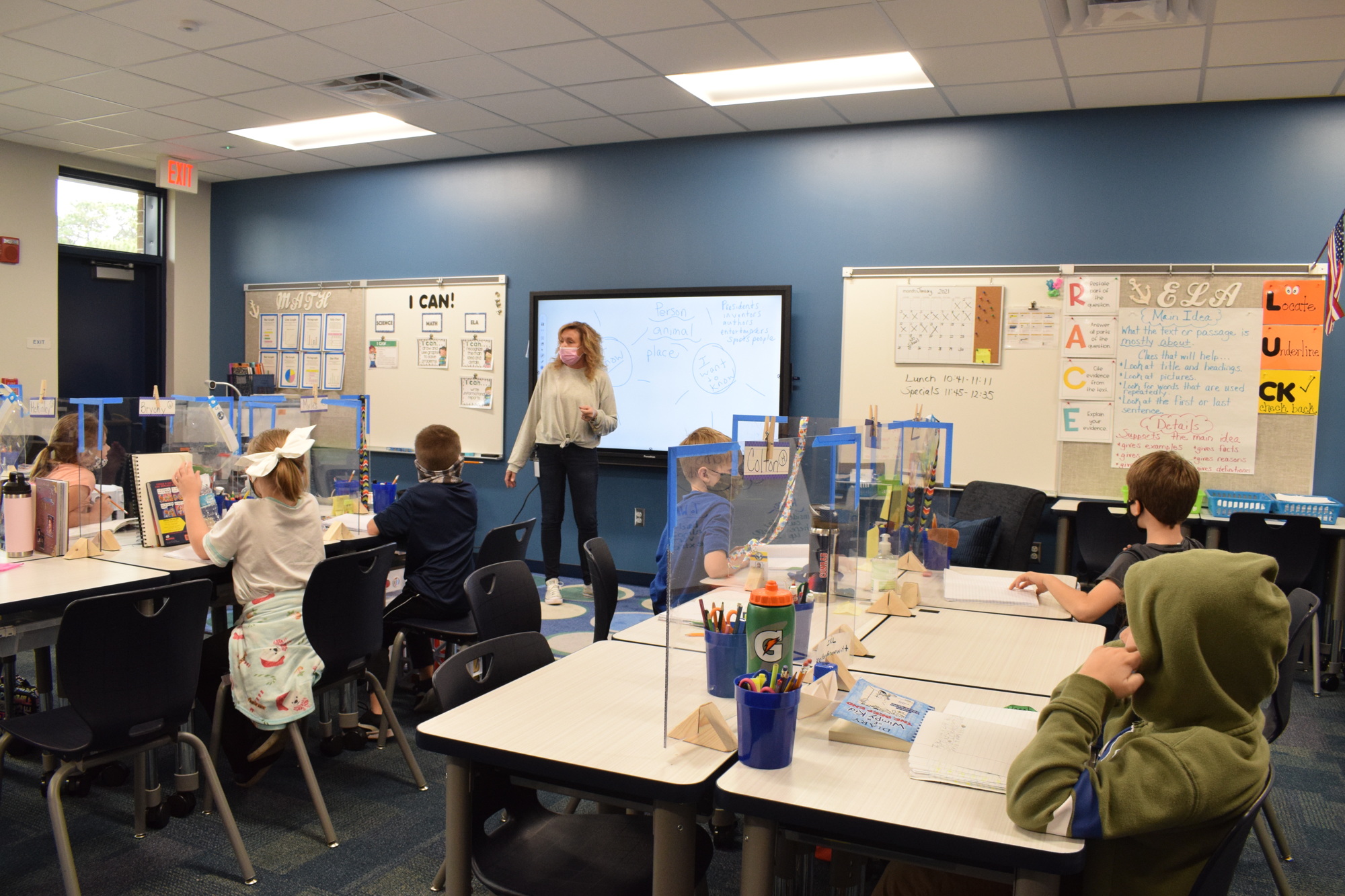 Third grade teachers and students love the new eight-classroom addition. Cheryl Bulfin, a teacher, appreciates the amount of storage the new rooms provide.