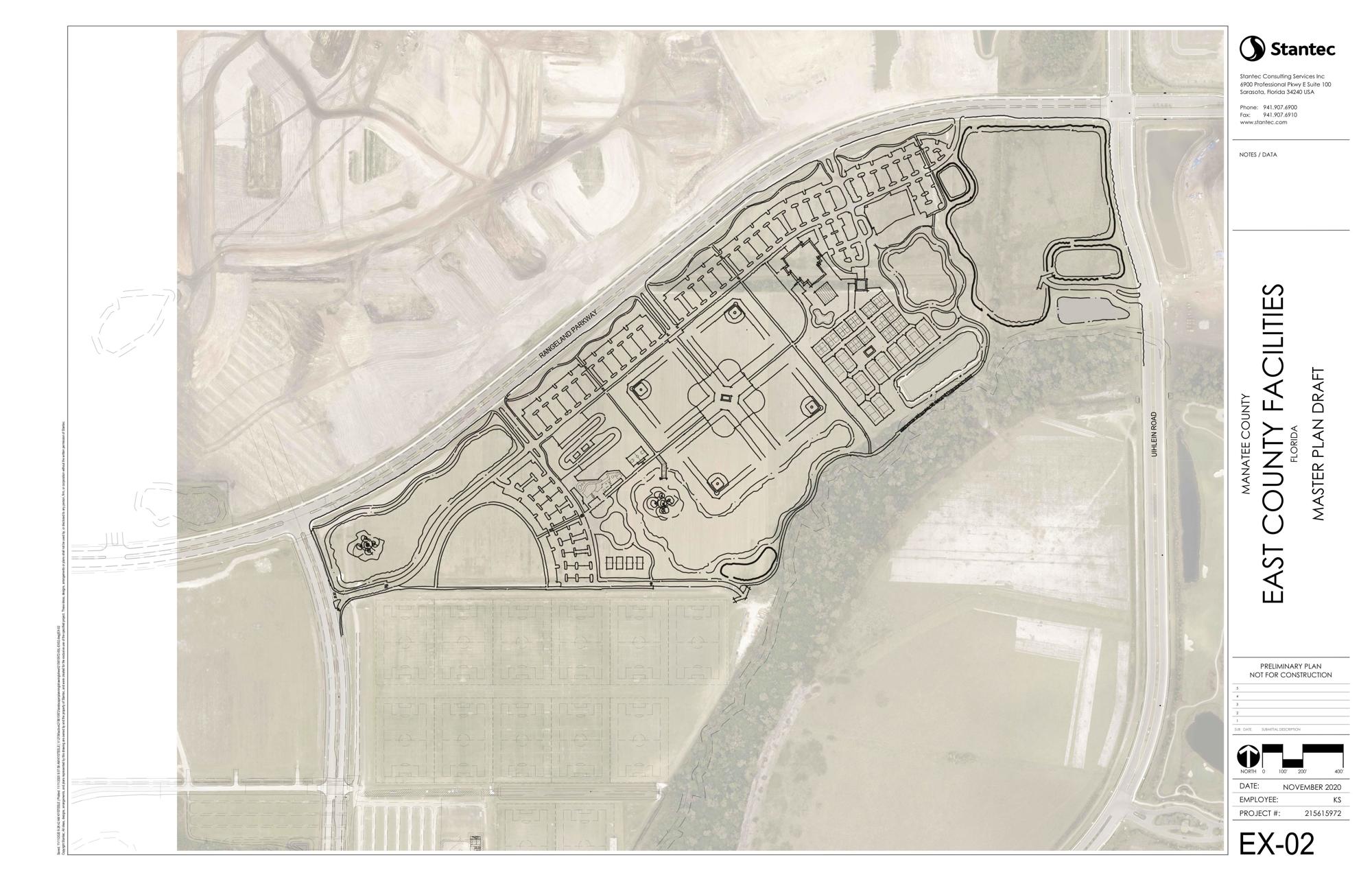 This draft of the general development plan for expansion at Premier Sports Campus is being reviewed based on comments from county staff. It's likely to change before the final result is presented to commissioners and the public.