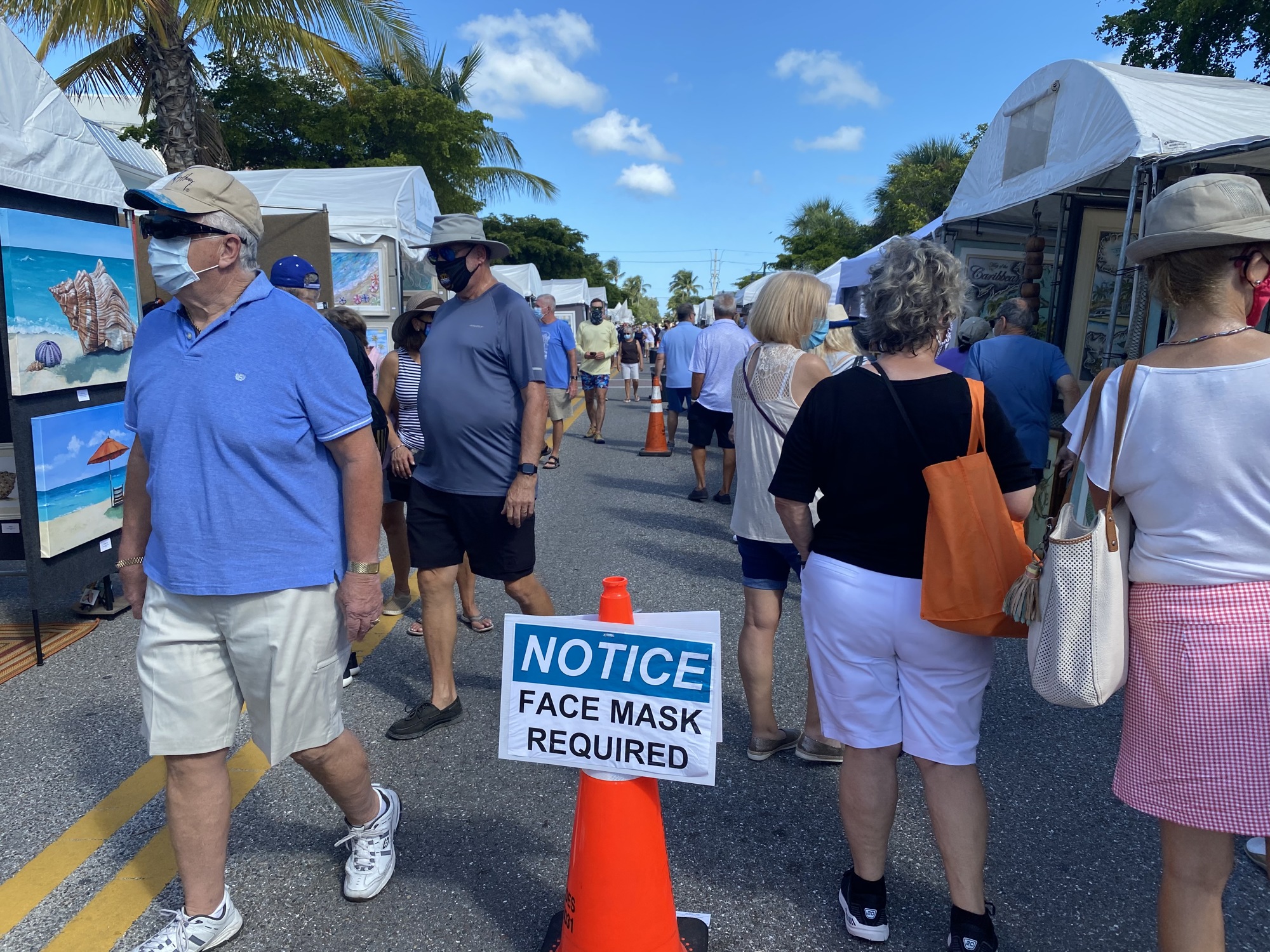 Despite the city's prohibition, outdoor events have been going on in the Sarasota area since last year, including the Siesta Fiesta art festival in October. File photo.