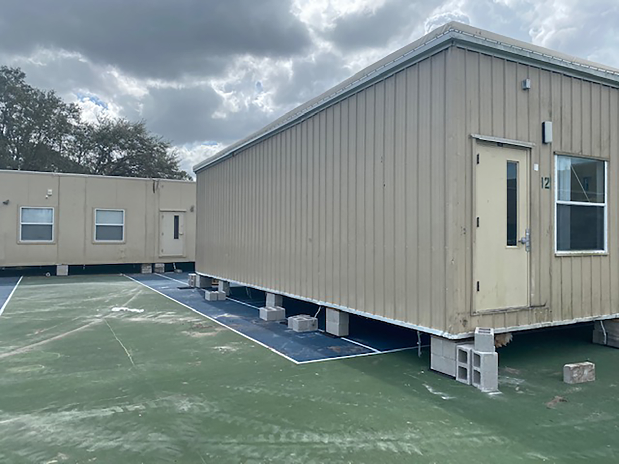 Six portables are being installed on Braden River Middle School's campus as the school's renovation and addition project moves forward.