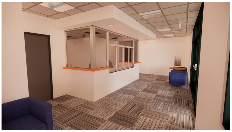 The renovated administration area will have a single point of entry for safety. Courtesy photo.