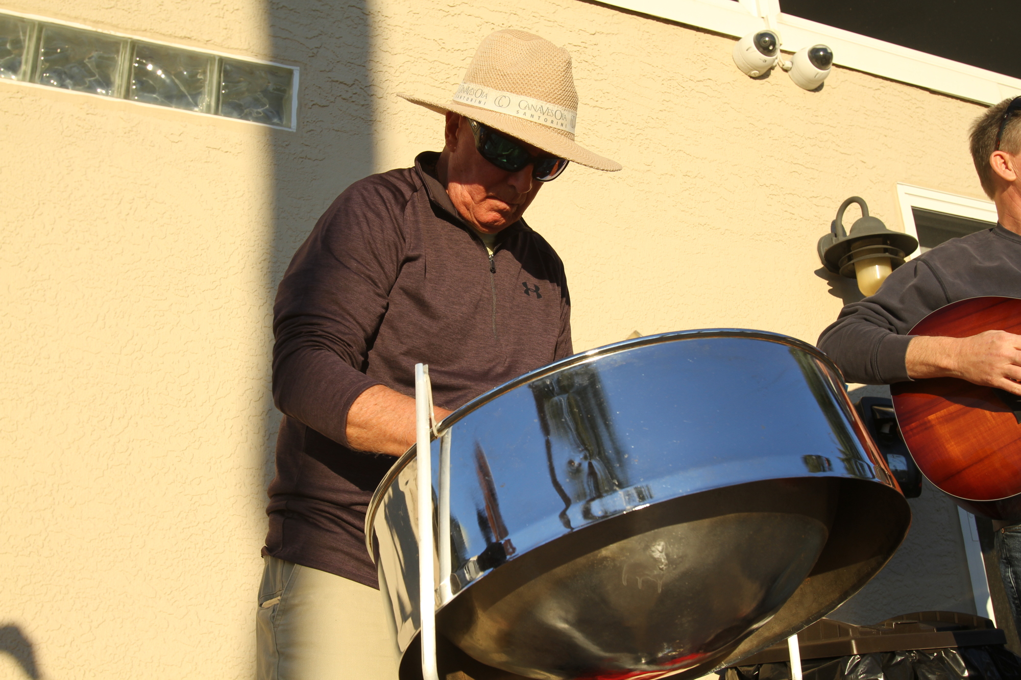 Denny Petersen has worked hard to learn the steel drums, and it's paid off.
