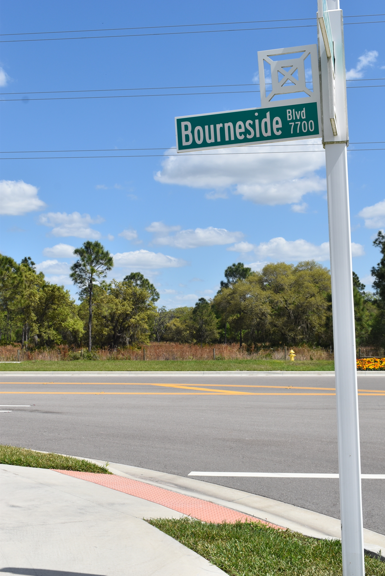 The portion of Manatee County's Future Development Area Boundary that is south of State Road 64 is located on Bourneside Boulevard. The land east of the line (pictured across the street) is protected from urban sprawl.