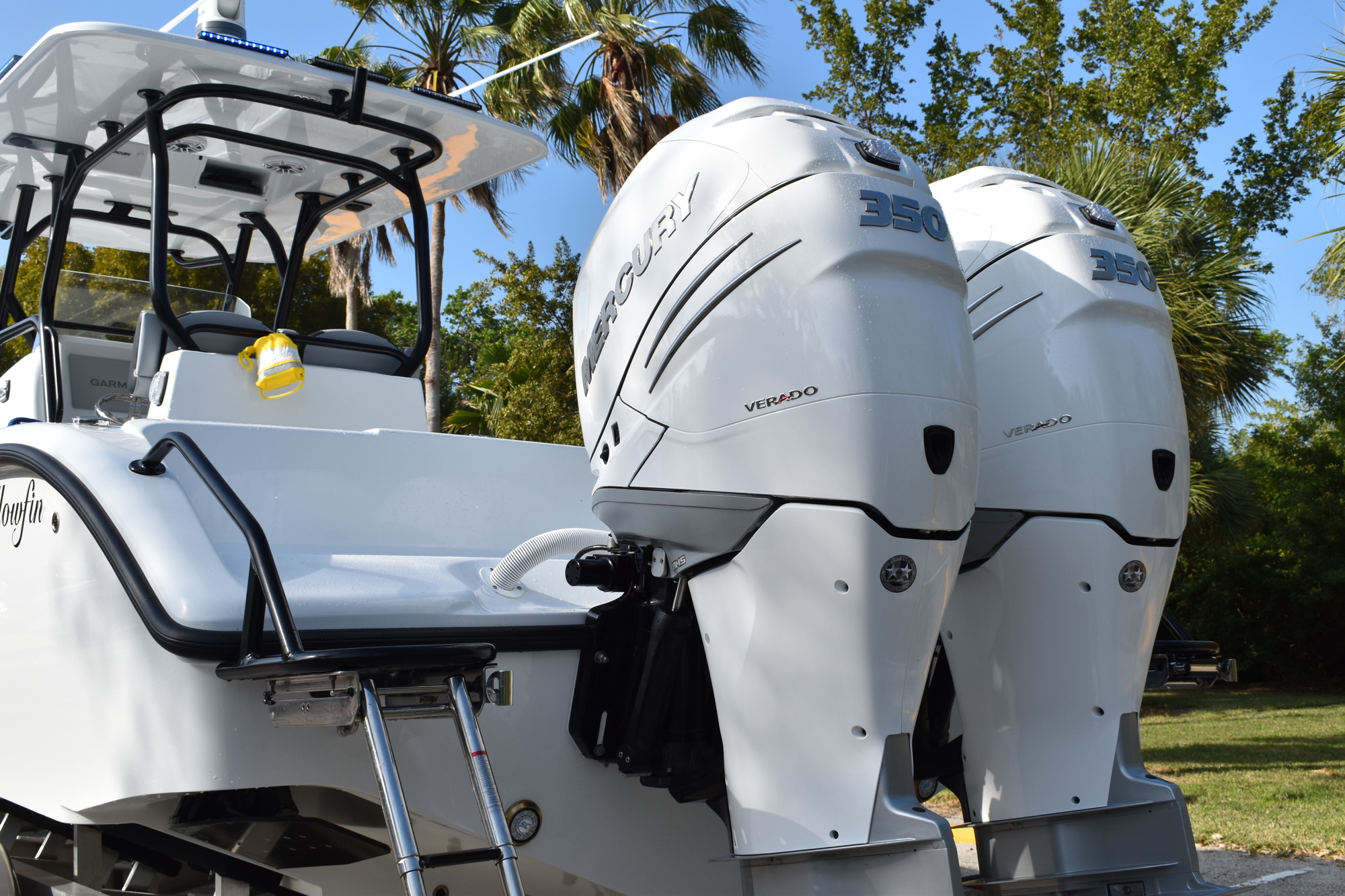 The Longboat Key Police Department's new boat has two Mercury 350 horsepower engines. The boat has a top speed of about 60 mph.