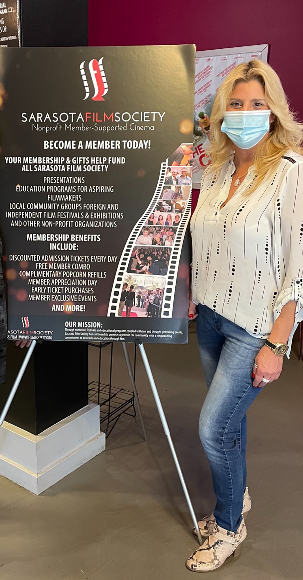 Trisha Calandra, the vice president of the Sarasota Film Society, can't wait to see people back in Lakewood Ranch Cinema when it reopens March 31.