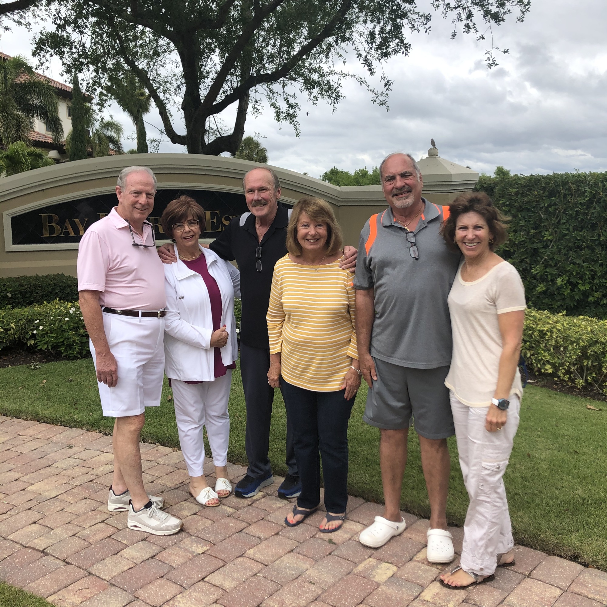 Ira Kirsch, Jane Kirsch, John Joly, Regina Joly, Aris Kaplanis and Marcia Kaplanis gather in Naples after all received their second dose of COVID-19 vaccine. For the first time in 40 years, they did not see one another in 2020.