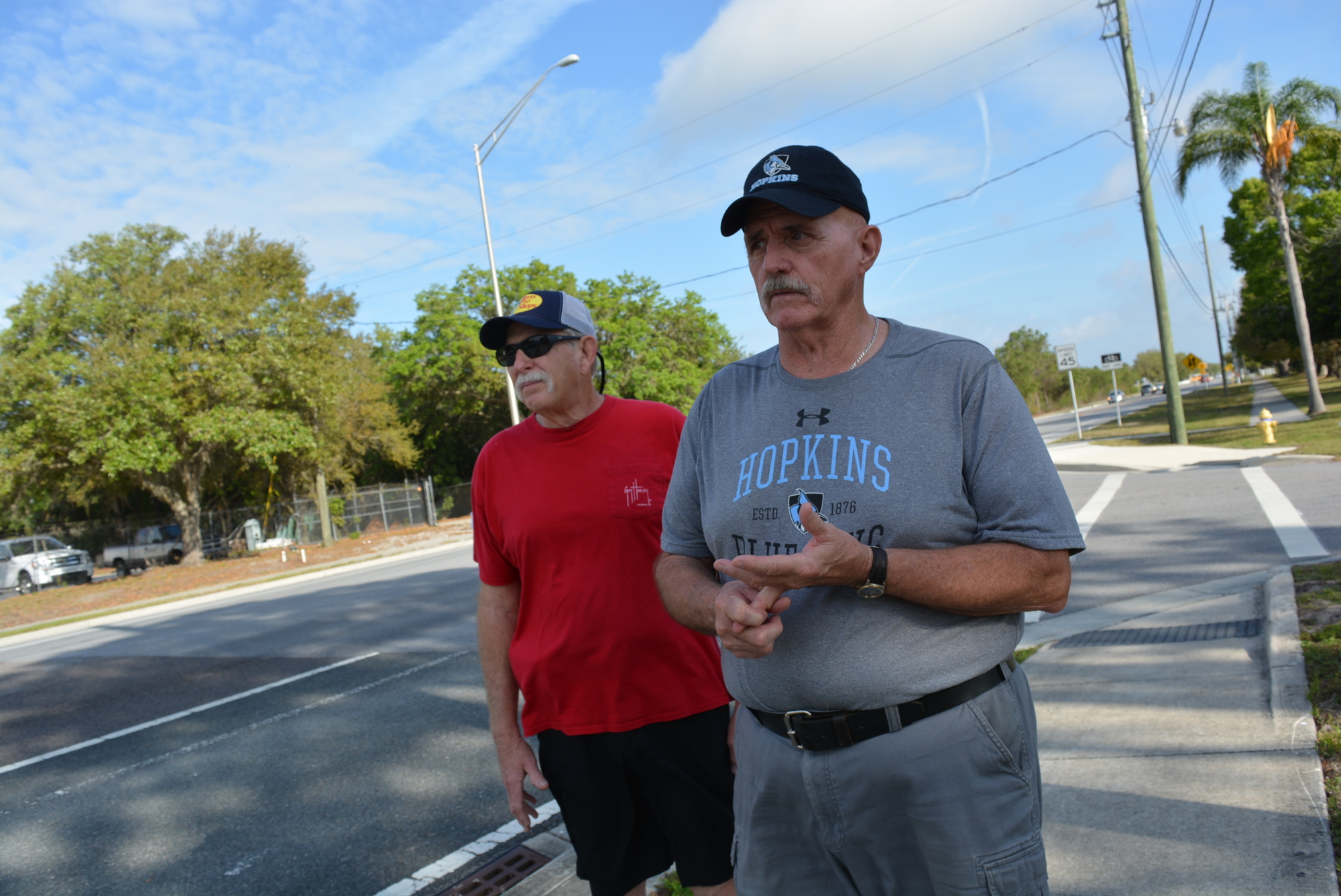 Windsong Acres residents Arlan Cummings and Howard Duff say widening Upper Manatee River Road would help with congestion. Commissioner Vanessa Baugh hopes the road can be addressed with federal money. File photo.