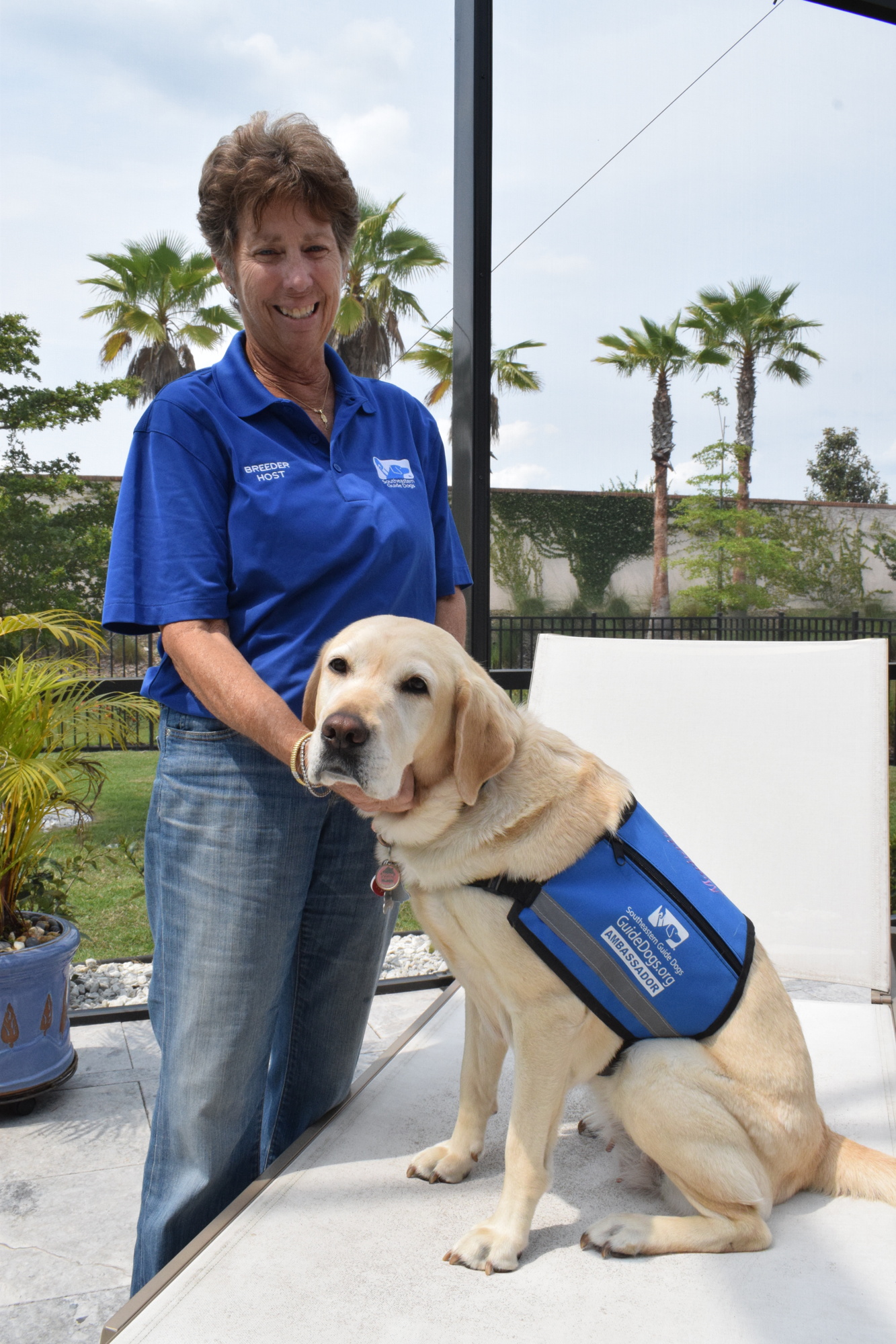 Lake Club's Mary Scharf will take Marjorie with her to Nathan Benderson Park May 1 to participate in the Southeastern Guide Dogs' National Walk-a-thon Day. Marjorie serves as an ambassador and therapy dog for the nonprofit.