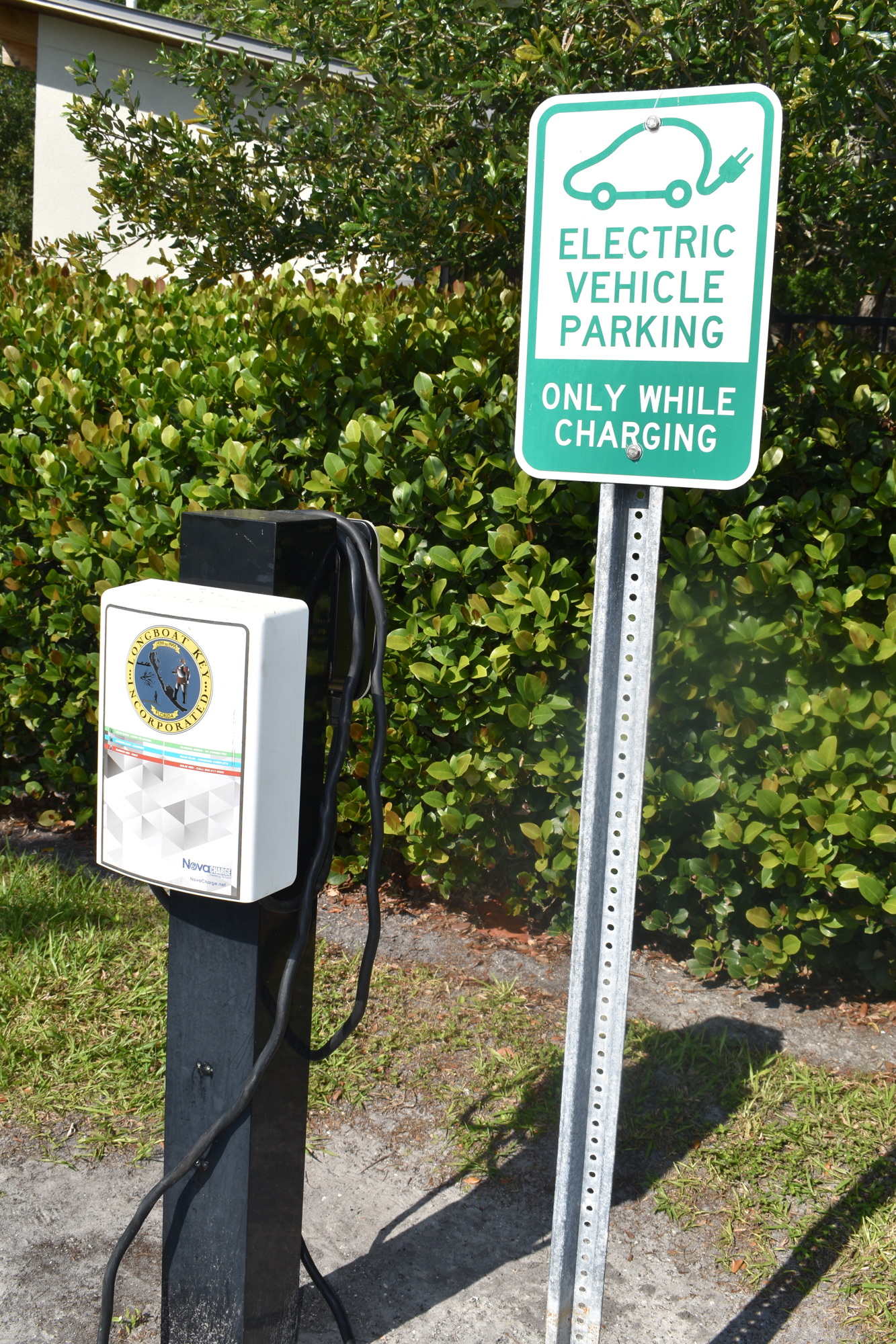 Longboat Key's Bayfront Park offers one Level 2 electric vehicle charging station.