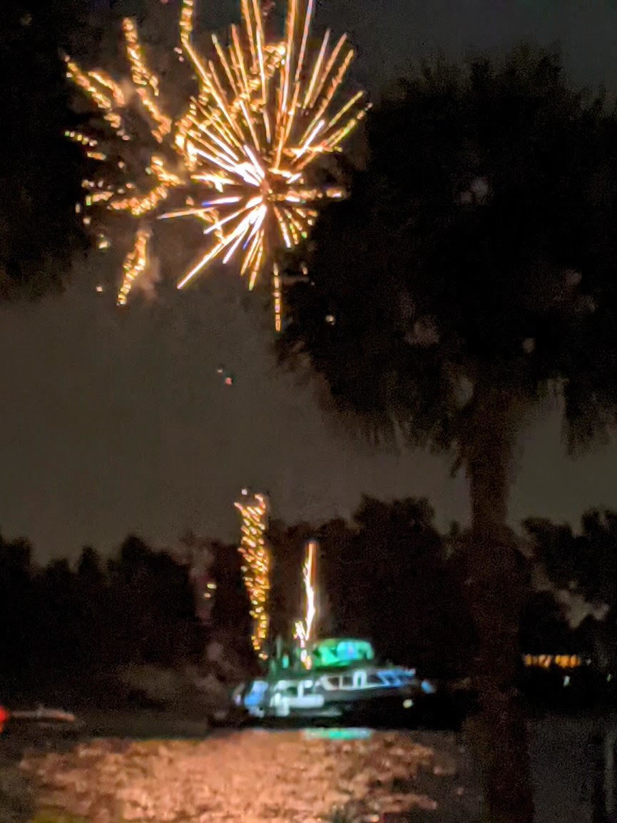 A Lands End Drive resident  took this picture of fireworks coming from a boat on April 16.