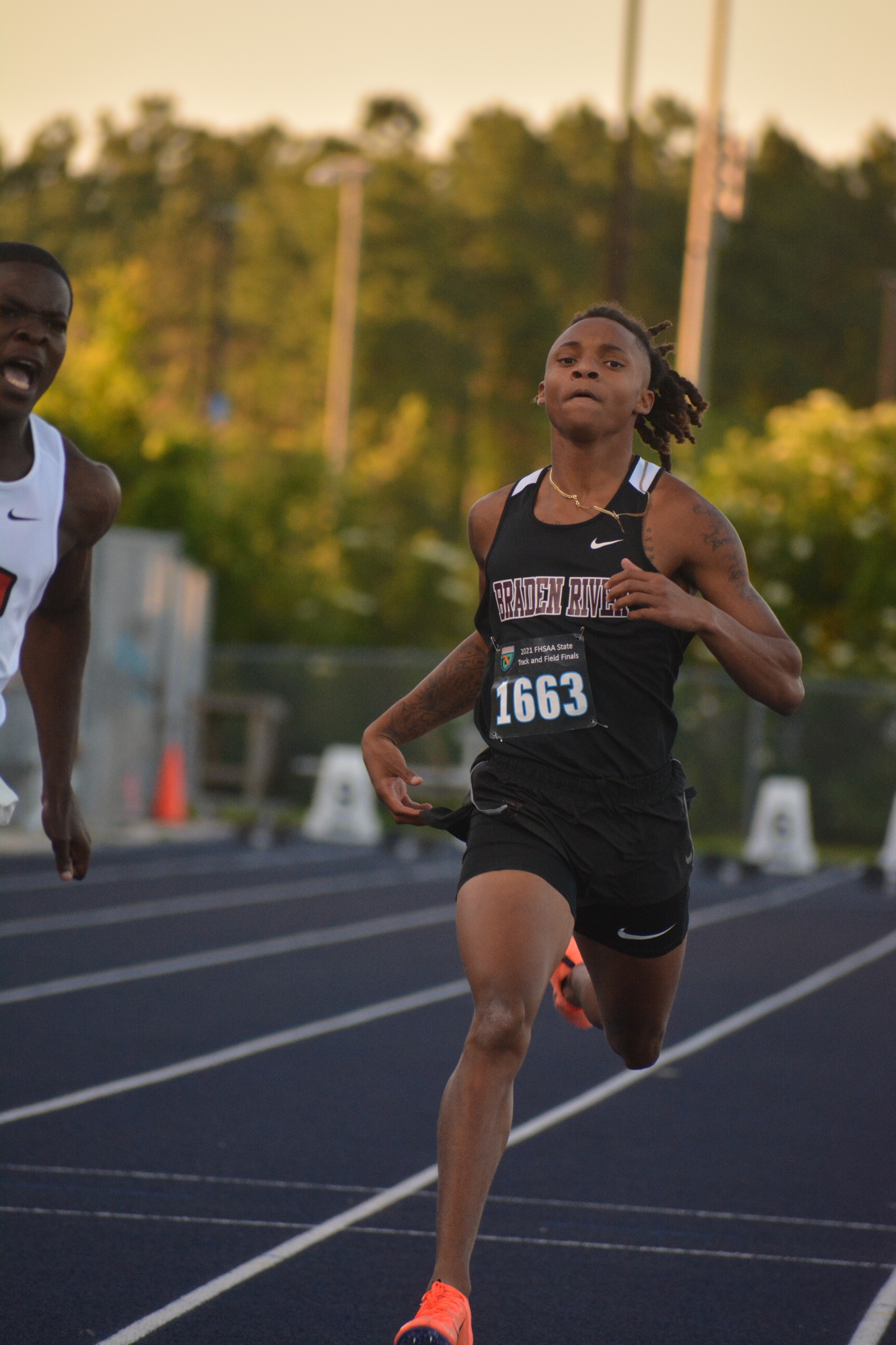 Braden River's Josh Thomas (10.60 seconds) finished fourth in the Class 3A 100-meter dash.