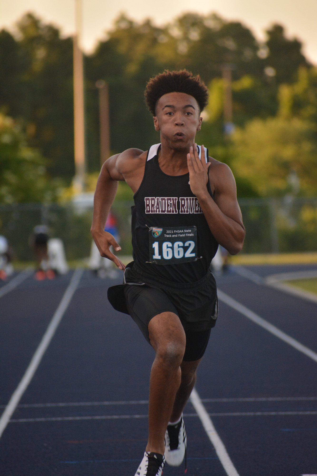 Braden River's Miles Stephens (10.66 seconds) finished fifth in the Class 3A 100-meter dash.