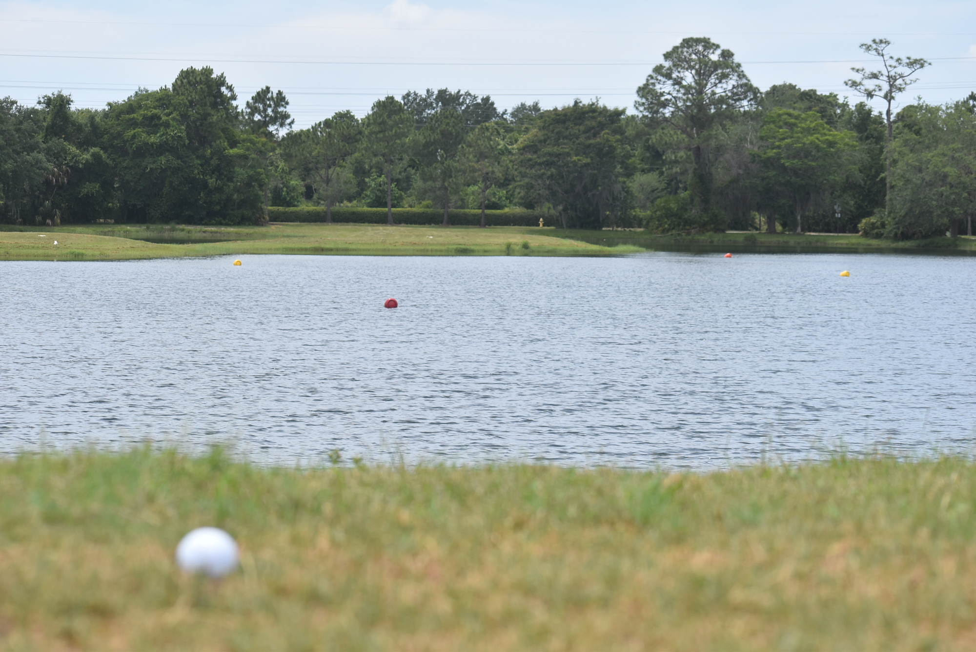 The Preserve Golf Club added targets to its driving range, located on a pond, so that practicing golfers know about how far they’re hitting the ball into the water.