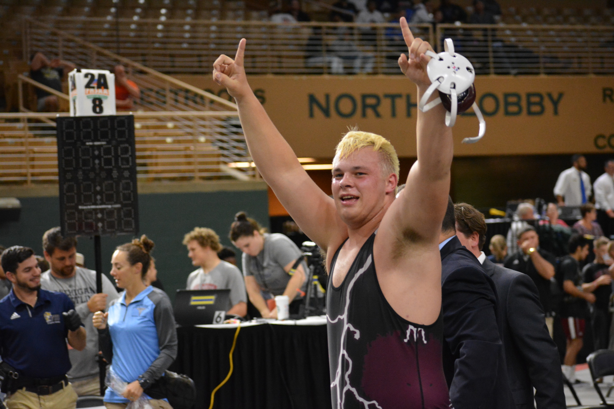 Brendan Bengtsson won the 2018 wrestling state title (285-pound class) while at Braden River High. Bengtsson said he has not forgotten the final moments of the match.