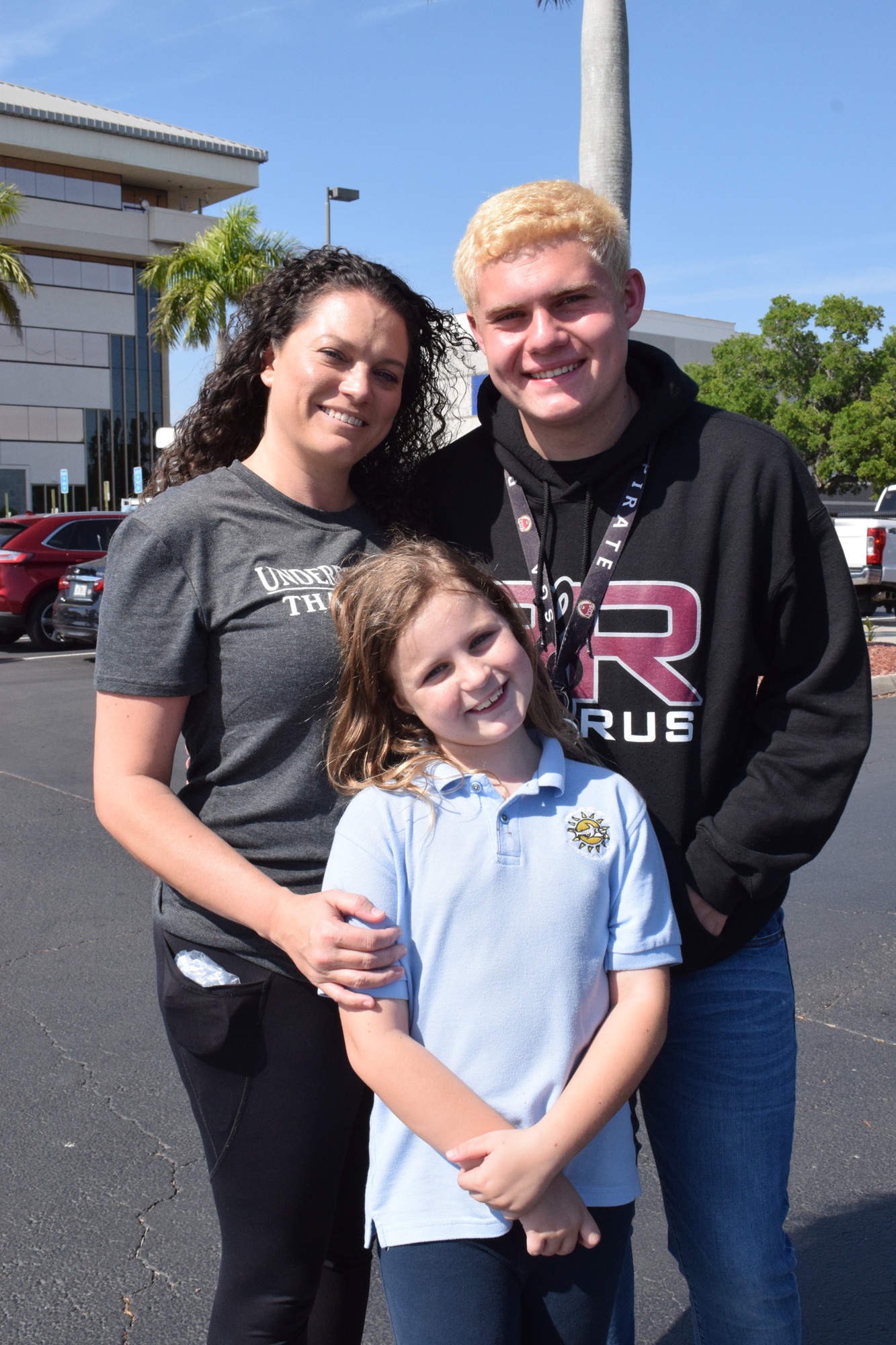 Brittany Larkin, mother of Tyson Duerr, a junior at Braden River High School, and Chloe Scott, a student at Imagine School at Lakewood Ranch, all advocate for the make mandate to be removed.