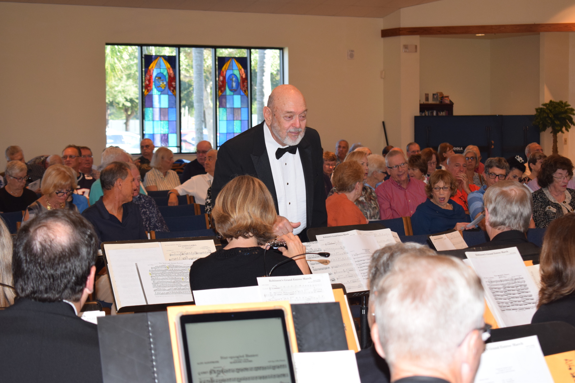 Conductor Joe Miller leads the Lakewood Ranch Wind Ensemble during the band's debut in November, 2019 at Our Lady of the Angels Catholic Church.
