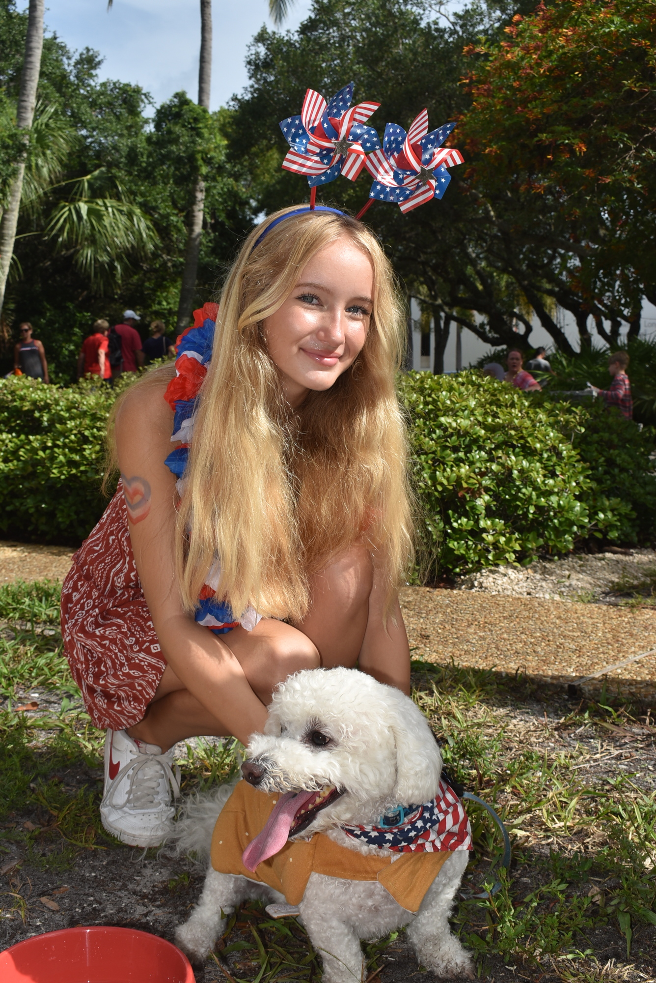 Katie Armstrong and Auggie the doggie.