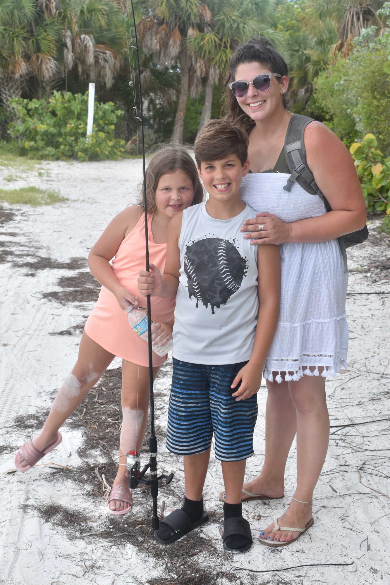 Jessica Lemmer brought her children Tatum and Peyton to Quick Point Nature Preserve to go fishing.