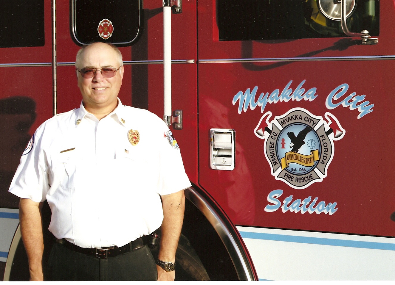 Myakka City Fire Department Chief Danny Cacchiotti, pictured in 2009, has been the department's fire chief for 16 years. (Courtesy of Myakka City Fire Department)
