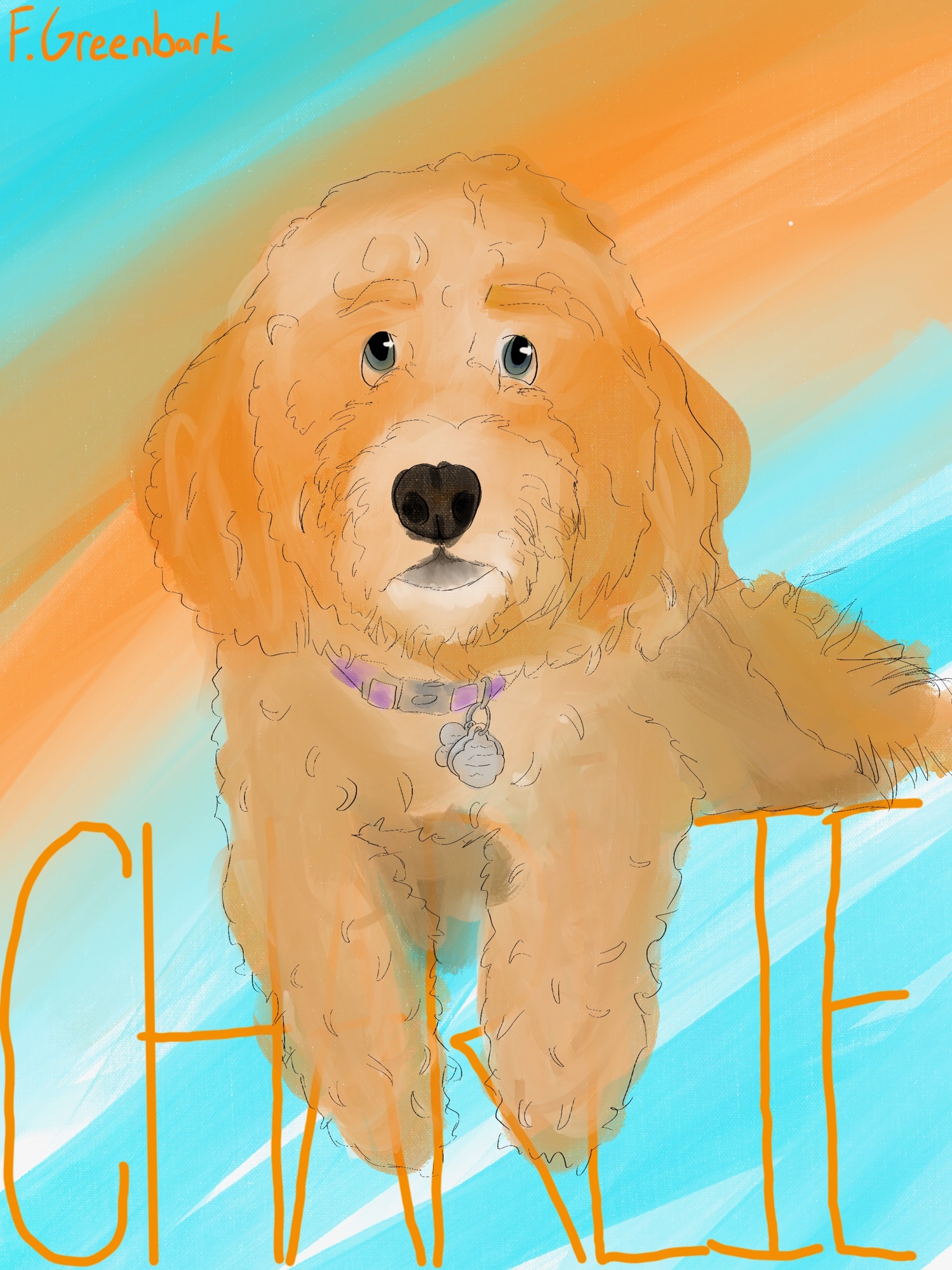 Francesca Bisordi said the most difficult part of drawing Charlie was his blond fur. She said there is not a color that easily corresponds to such fur, so she plays around and mixes shades until she's satisfied.