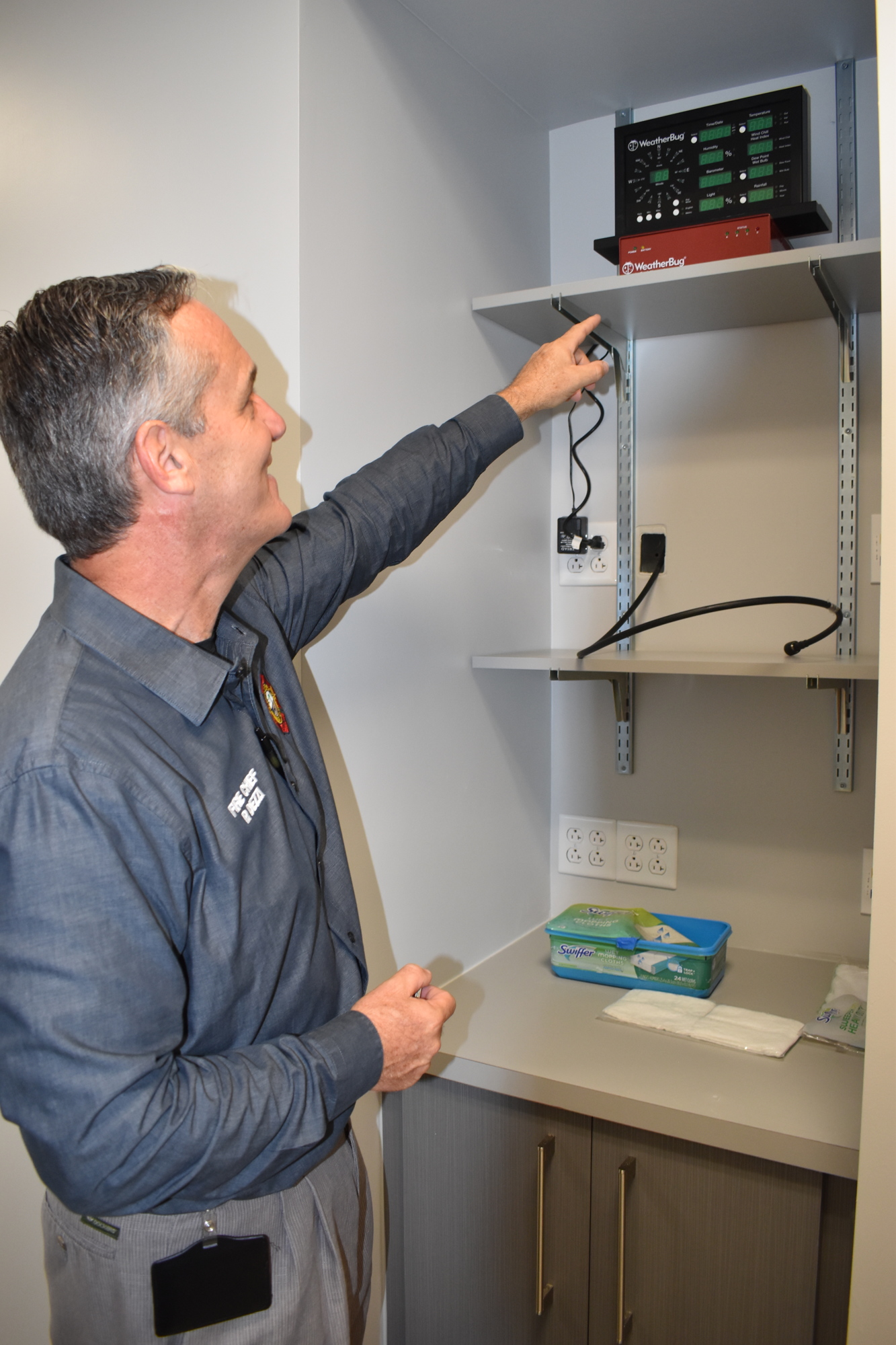 Fire Chief Paul Dezzi said Fire Station 92's weather station uses technology called WeatherBug. An antenna on top of the roof links to the Emergency Operations Center in Sarasota.