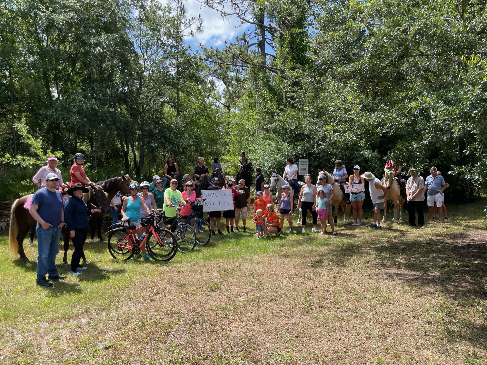 Residents of The Concession and nearby communities such as Panther Ridge show their opposition to an amendment that would allow 15 homes on 17 acres near The Concession entrance. (Courtesy of Olga Zarlenga)