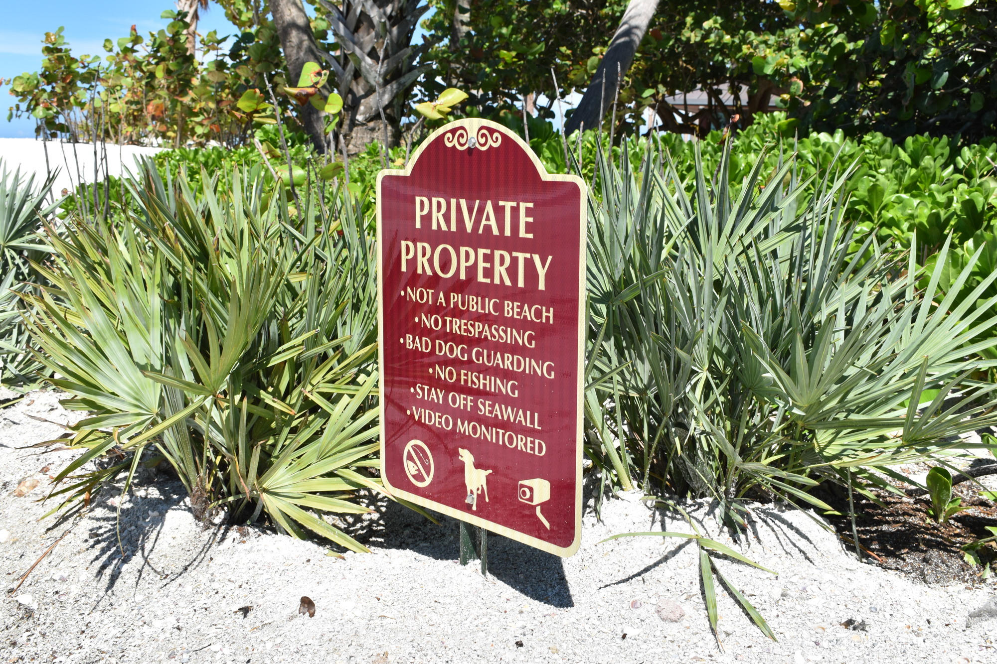 The Ohana owners have put signage on their private property to prevent people from trespassing.