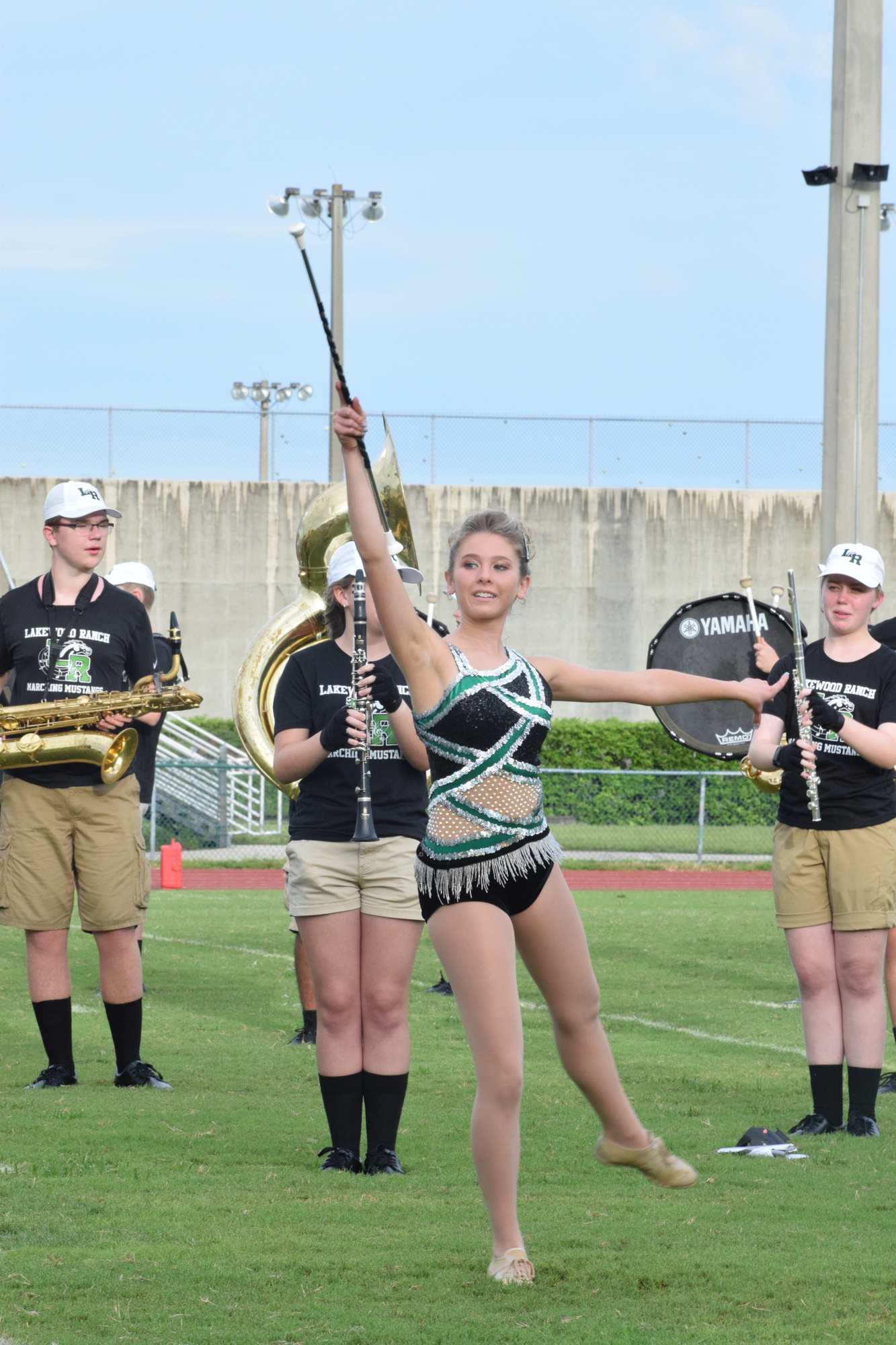 Tiffany McCoy, a junior, has been twirling  batons since she was in first grade and has been competing for 10 years.