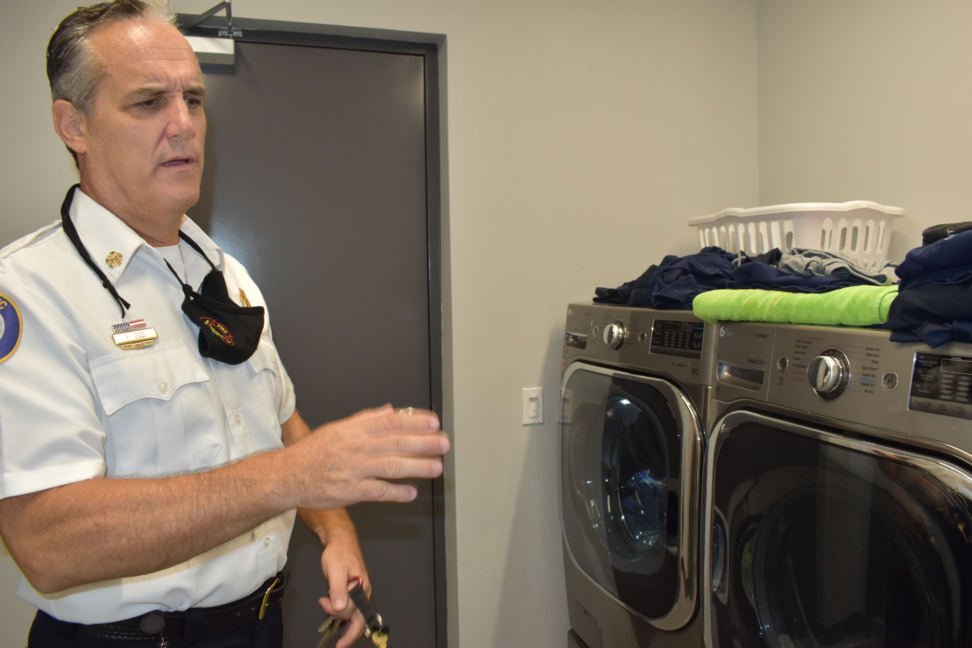 Fire Station 91 requires firefighters and paramedics to wash their gear when returning from a call to remove possible carcinogens.