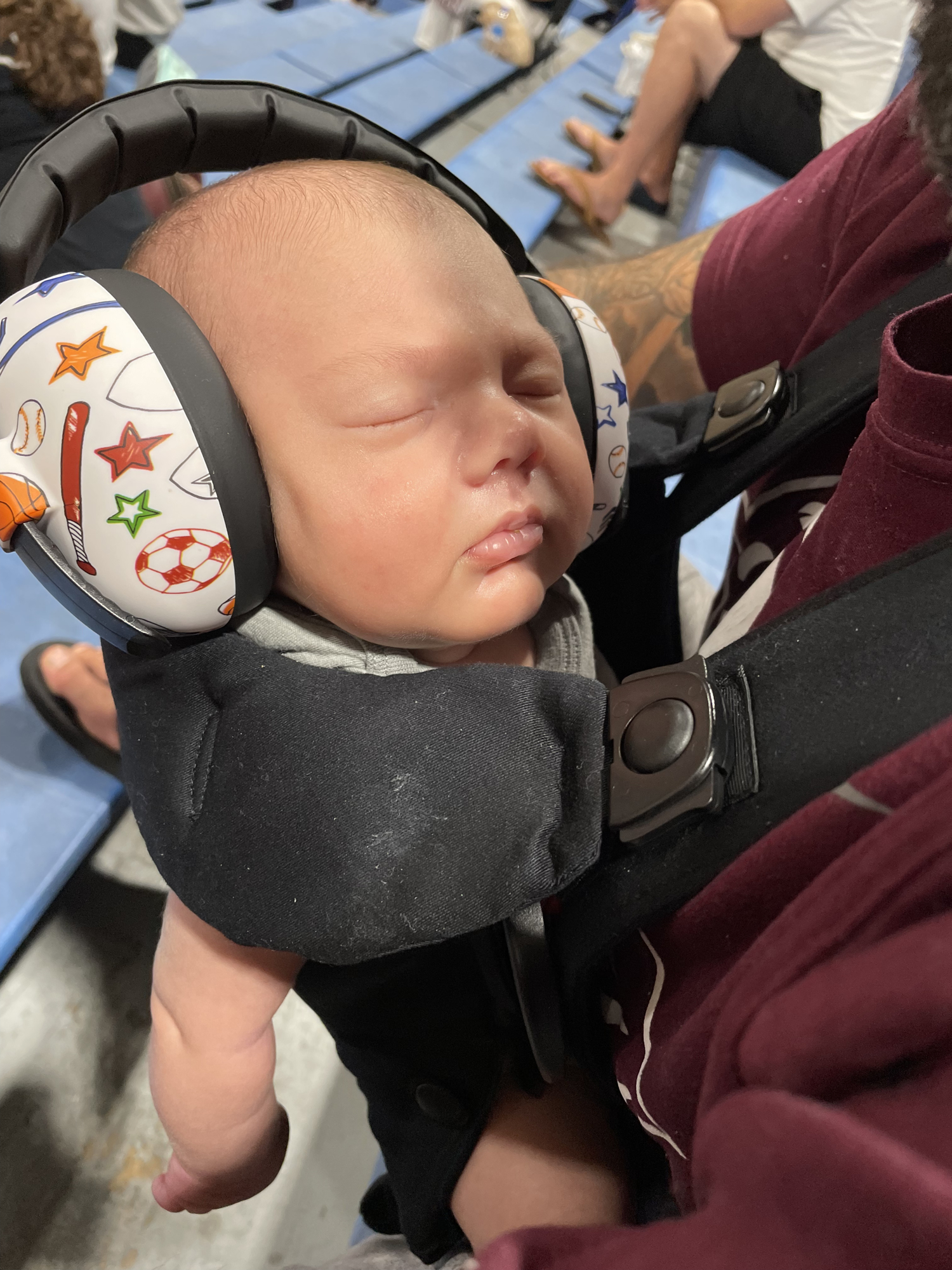 Niko Alexander Cristiani takes in his first Riverview volleyball game. Courtesy photo.