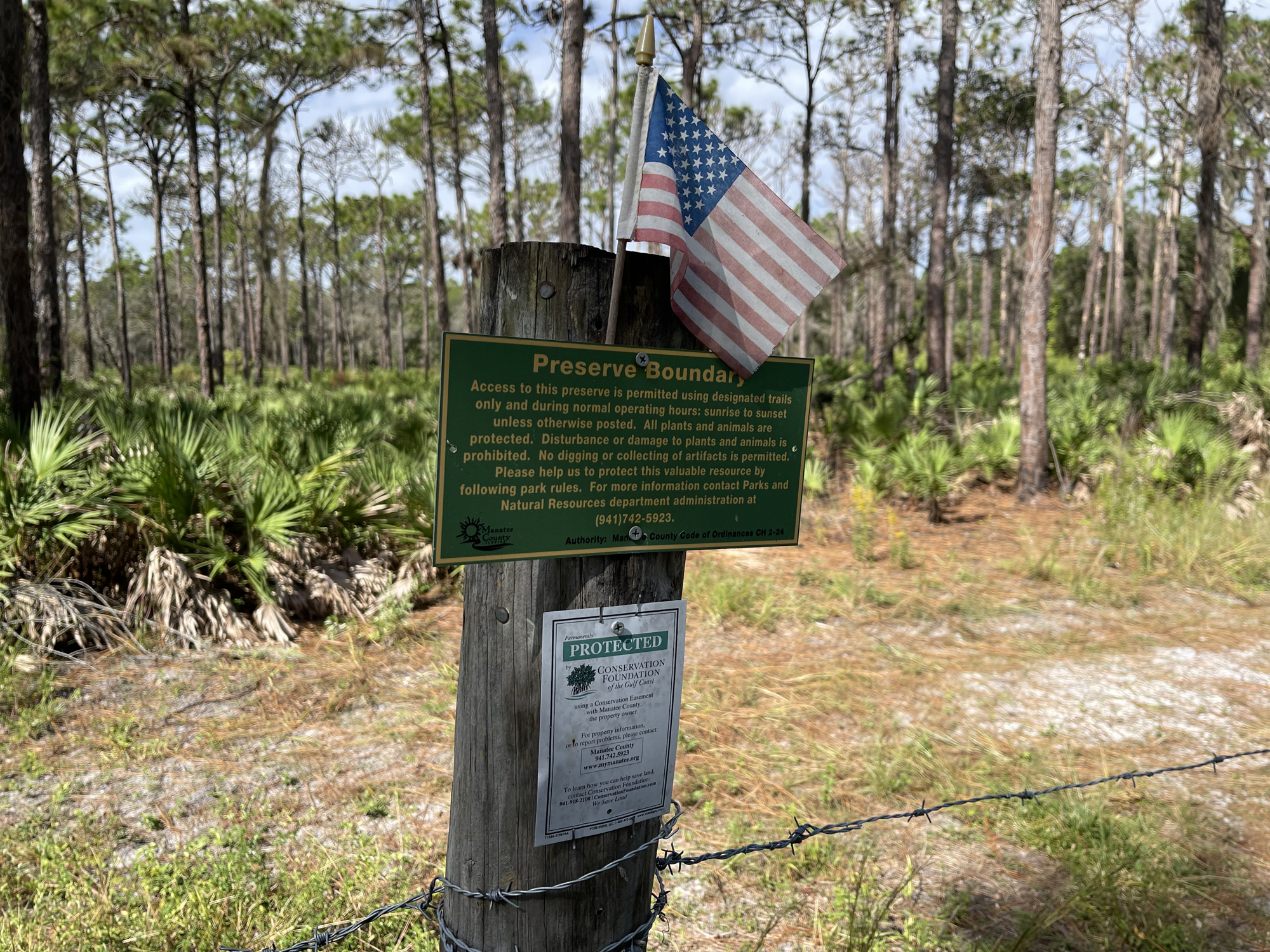 A sign greets visitors to the Johnson Preserve at the west end of Clubhouse Drive in Lakewood Ranch.