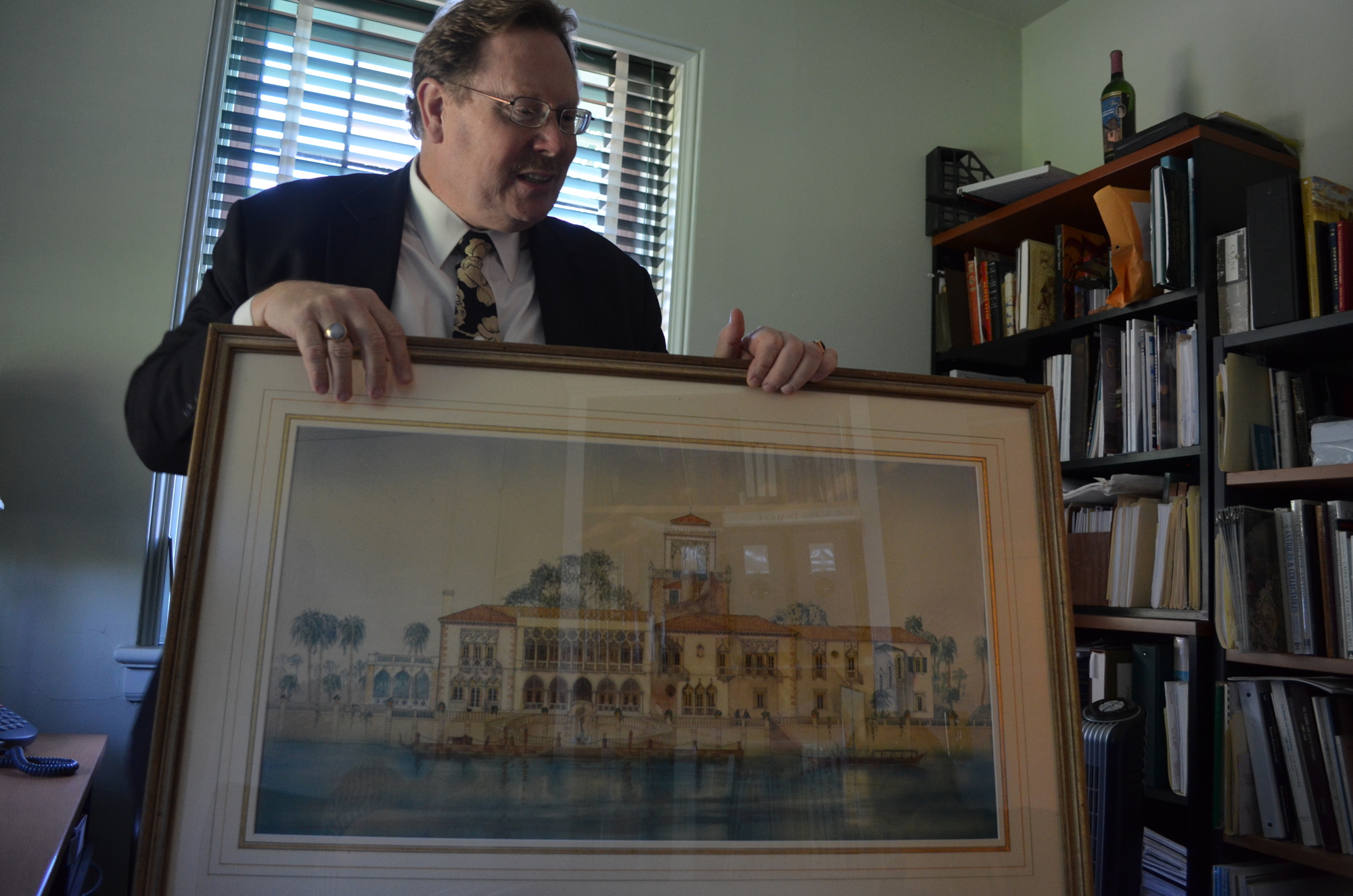 Ron McCarty with the original architectural rendering.