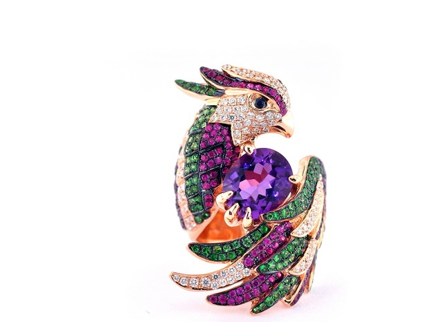 Khalidi-Majeed says her parrot ring is one of her favorite go-to statement pieces during celebrations like the holidays. Courtesy photo
