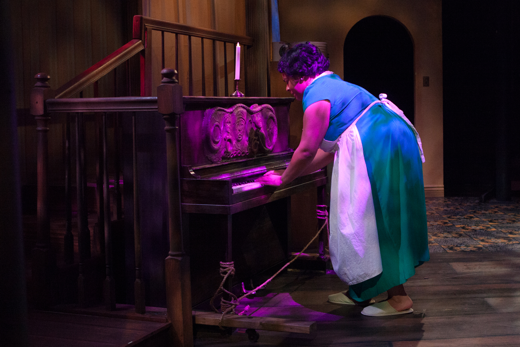 Berniece (Noelle Strong) feels a deep connection to the piano, a treasured family heirloom. Photo by Don Daly