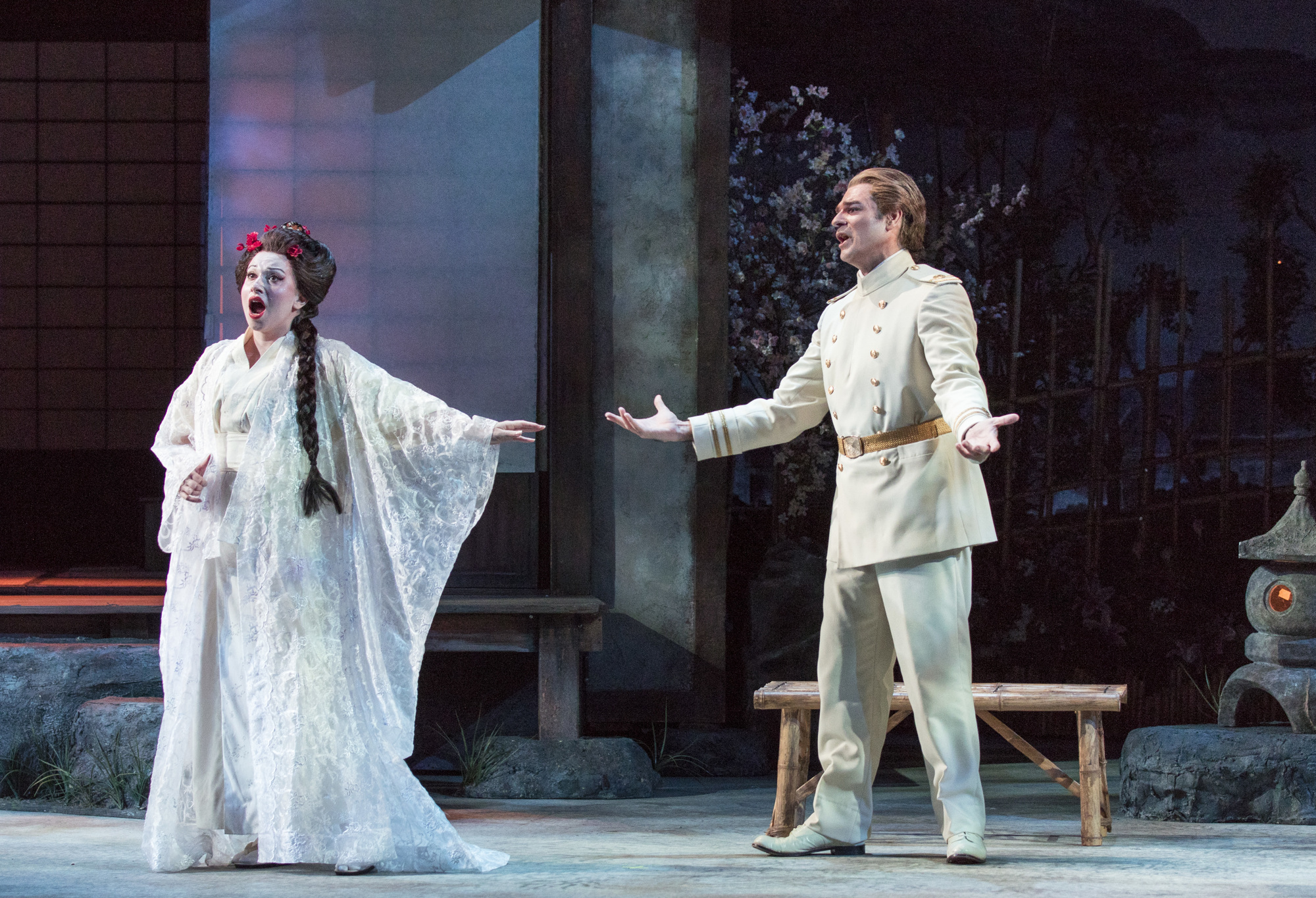 Joanna Parisi as Butterfly and Antonio Coriano as B.F. Pinkerton. Photo by Rod MIllington