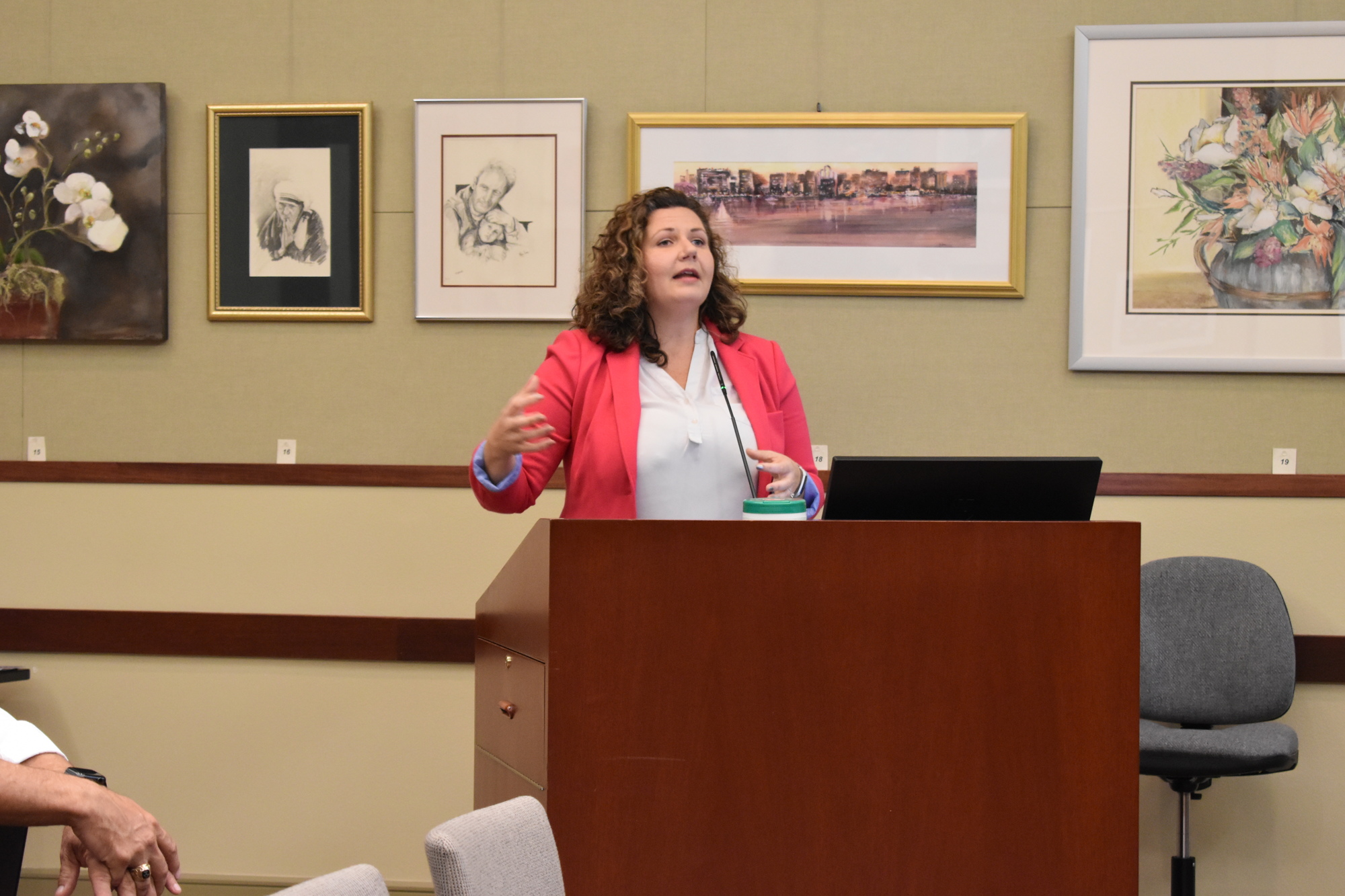 APTIM engineer Samantha Danchuk presented to the Longboat Key Town Commission on Monday afternoon.