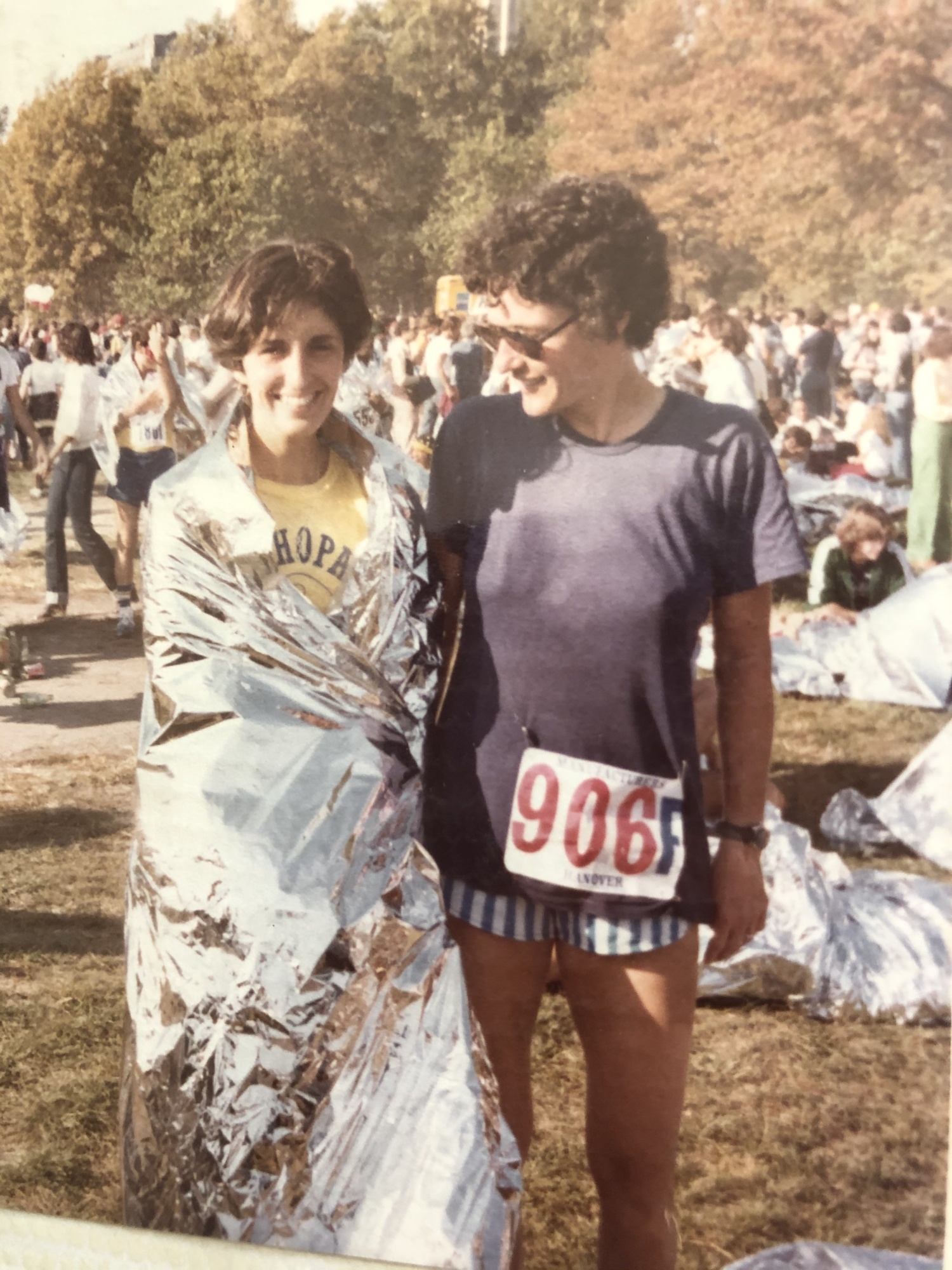 Connie Brown and fellow Mahopac teacher, Katie Mullaney, after completing the 1978 New York City Marathon.