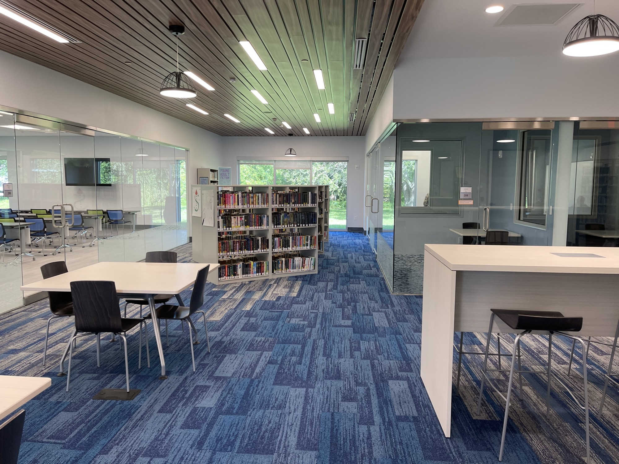 A view of the 4,250 square foot Braden River Library expansion that includes a Makerspace, a 30-seat conference room, four study rooms, more display space for books, reading space and a staff office.