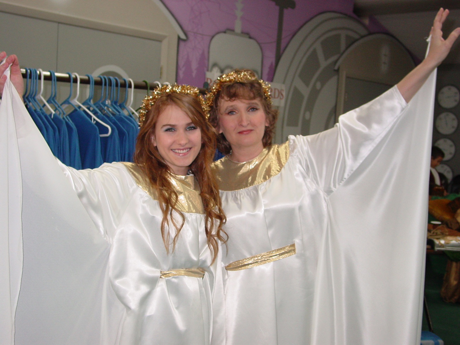 Christina Mascitto Goodwin and her mother, Klara Mascitto, play angels. Courtesy photo.