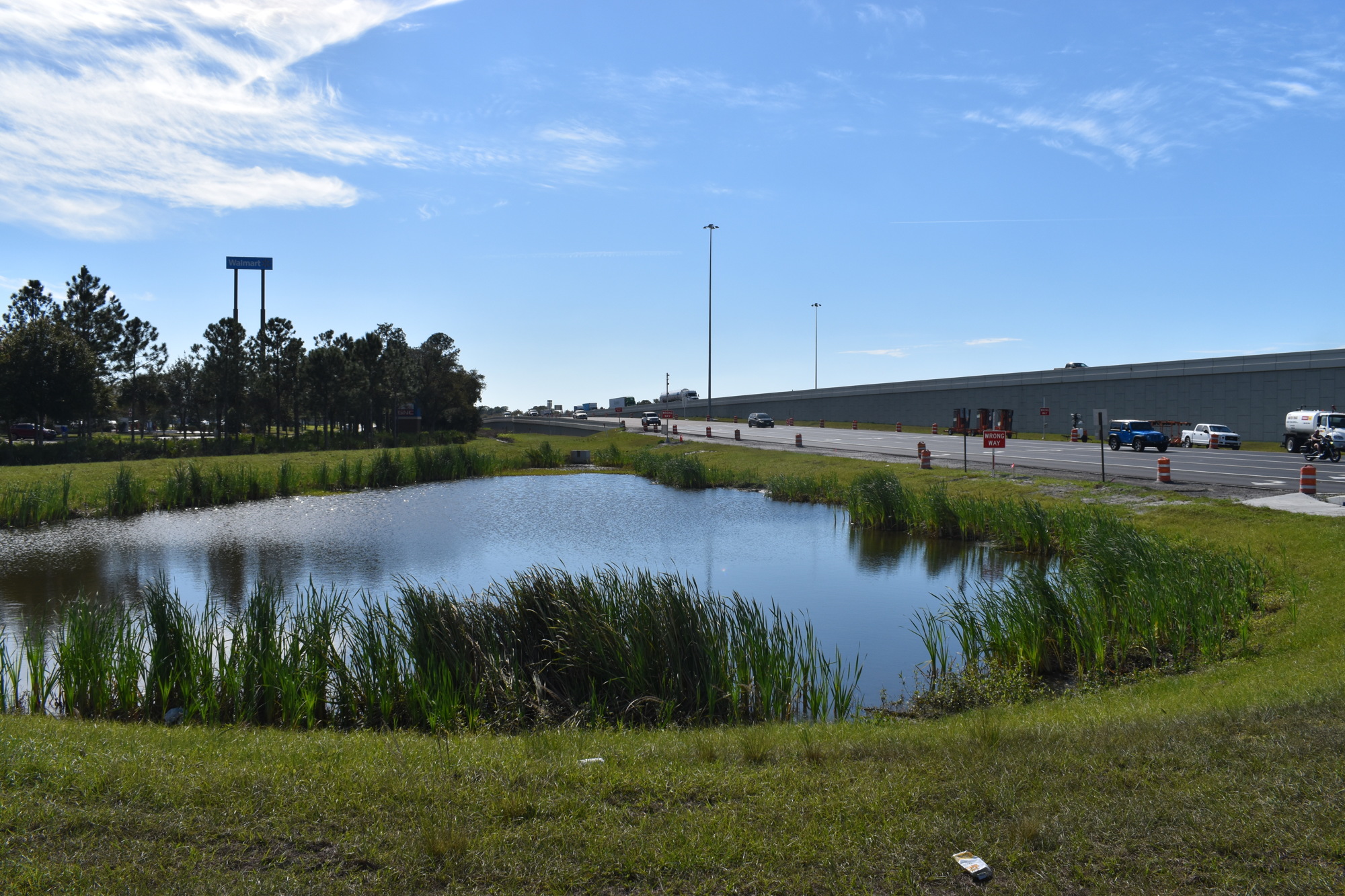 This retention pond at the southeast corner of the Interstate 75-State Road 70 interchange is one of the new features that will aid in storm drainage in the $80.8 million project.