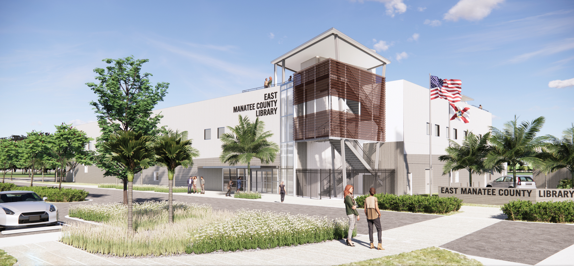 A rendering of the East County Library that is scheduled to open in mid-2023.