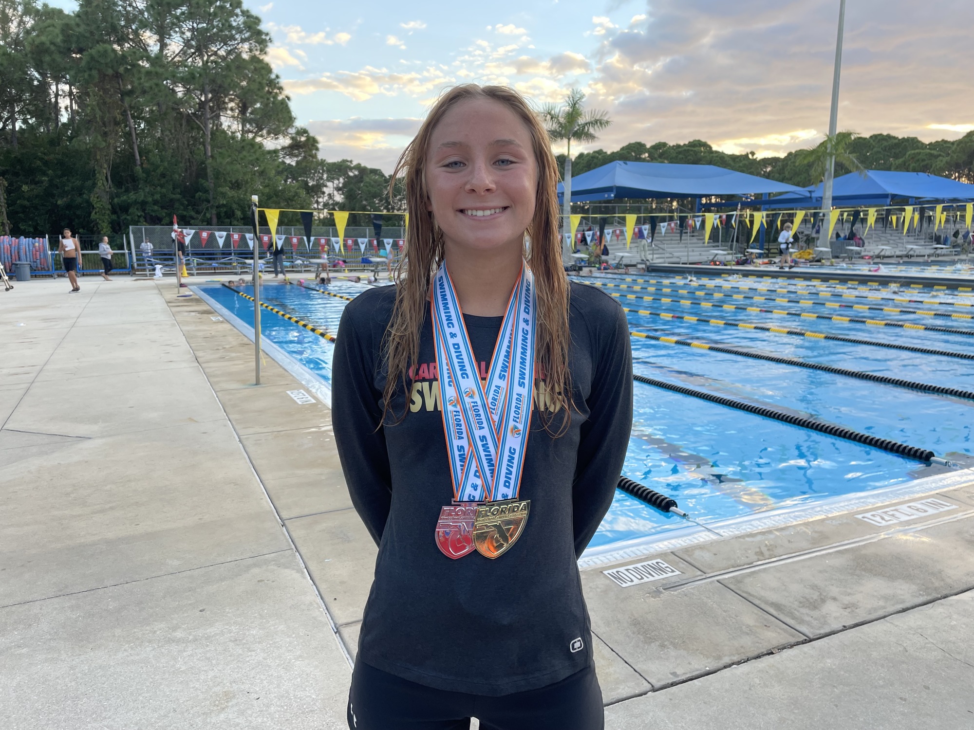 4. Cardinal Mooney's Michaela Mattes won gold in the 500-yard freestyle (4:45.51) and a silver medal in the 200-yard individual medley (2:00.71) at the FHSAA Class 1A state championship meet.